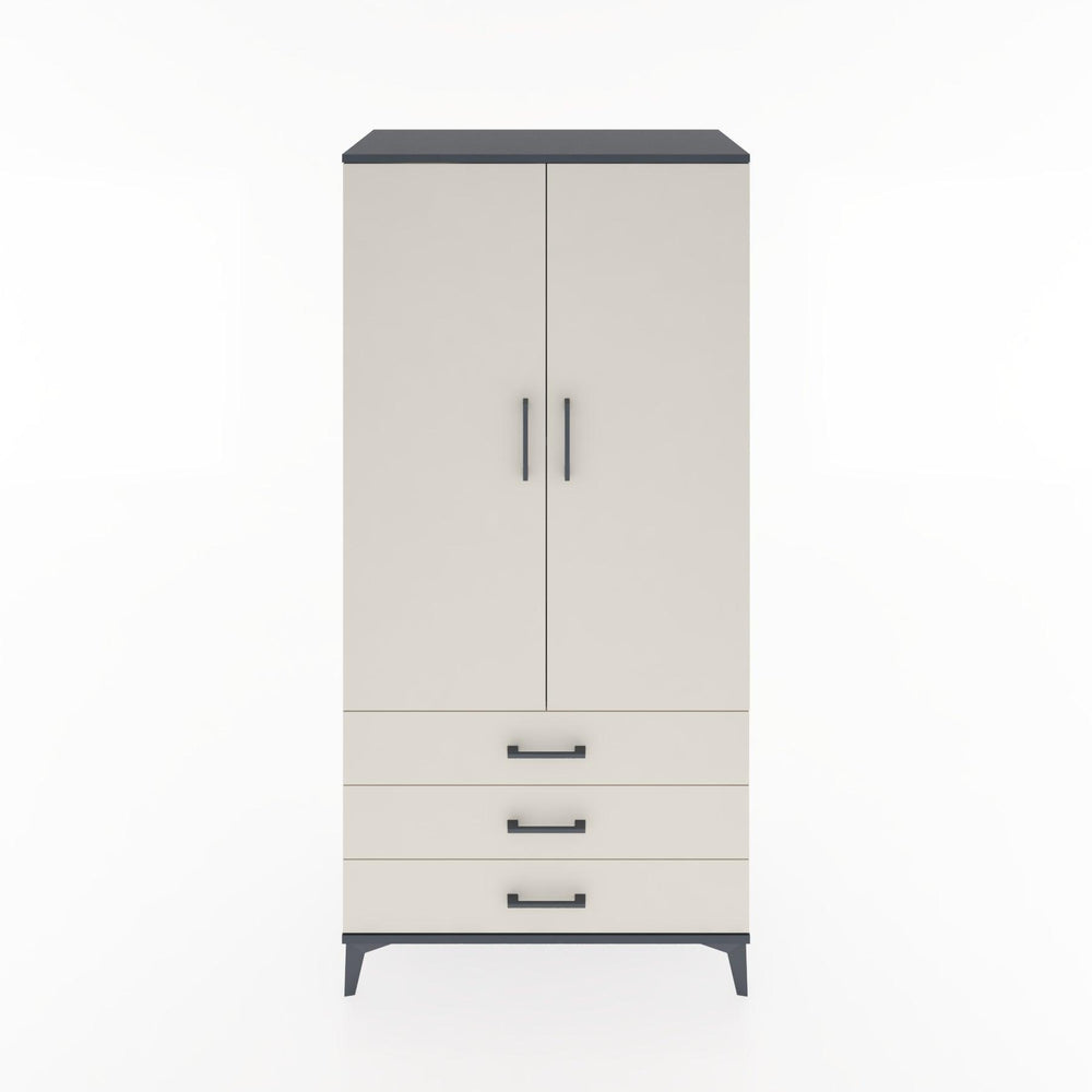 Woodntry Modüler Dolap Antrasit 88x44x170 cm Kapaklı ve Çekmeceli KC6-2