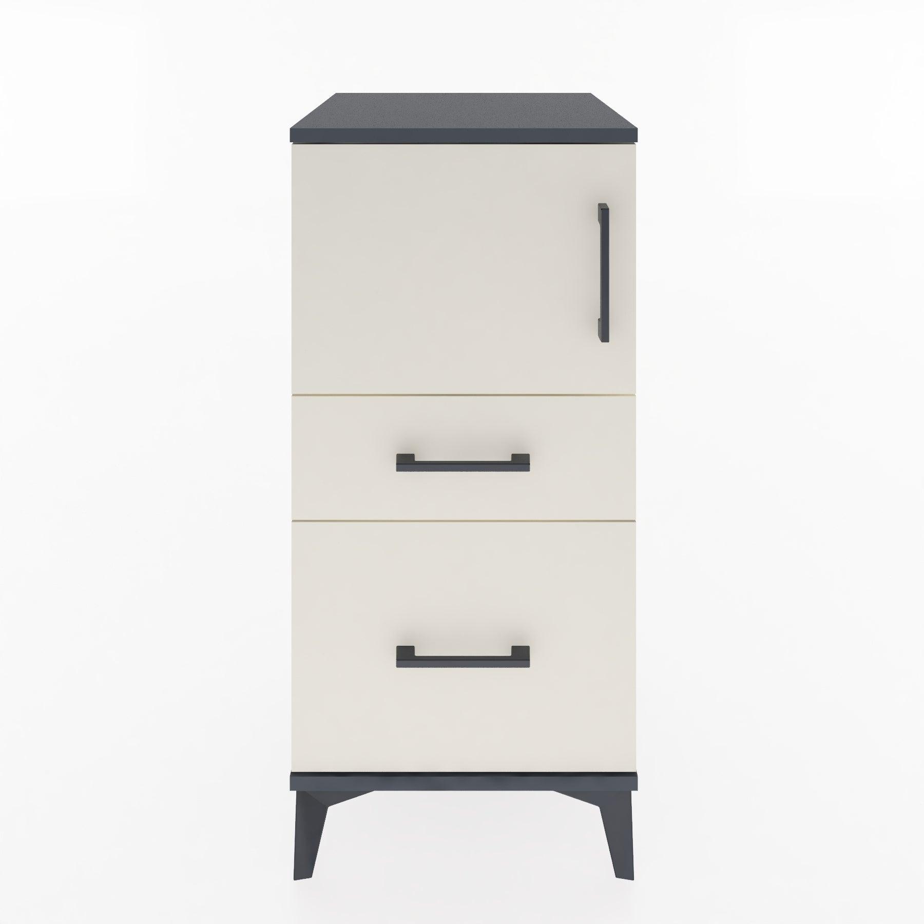Woodntry Modular Nightstand Anthracite 44x44x84 cm with Cover and Drawer KC45-2