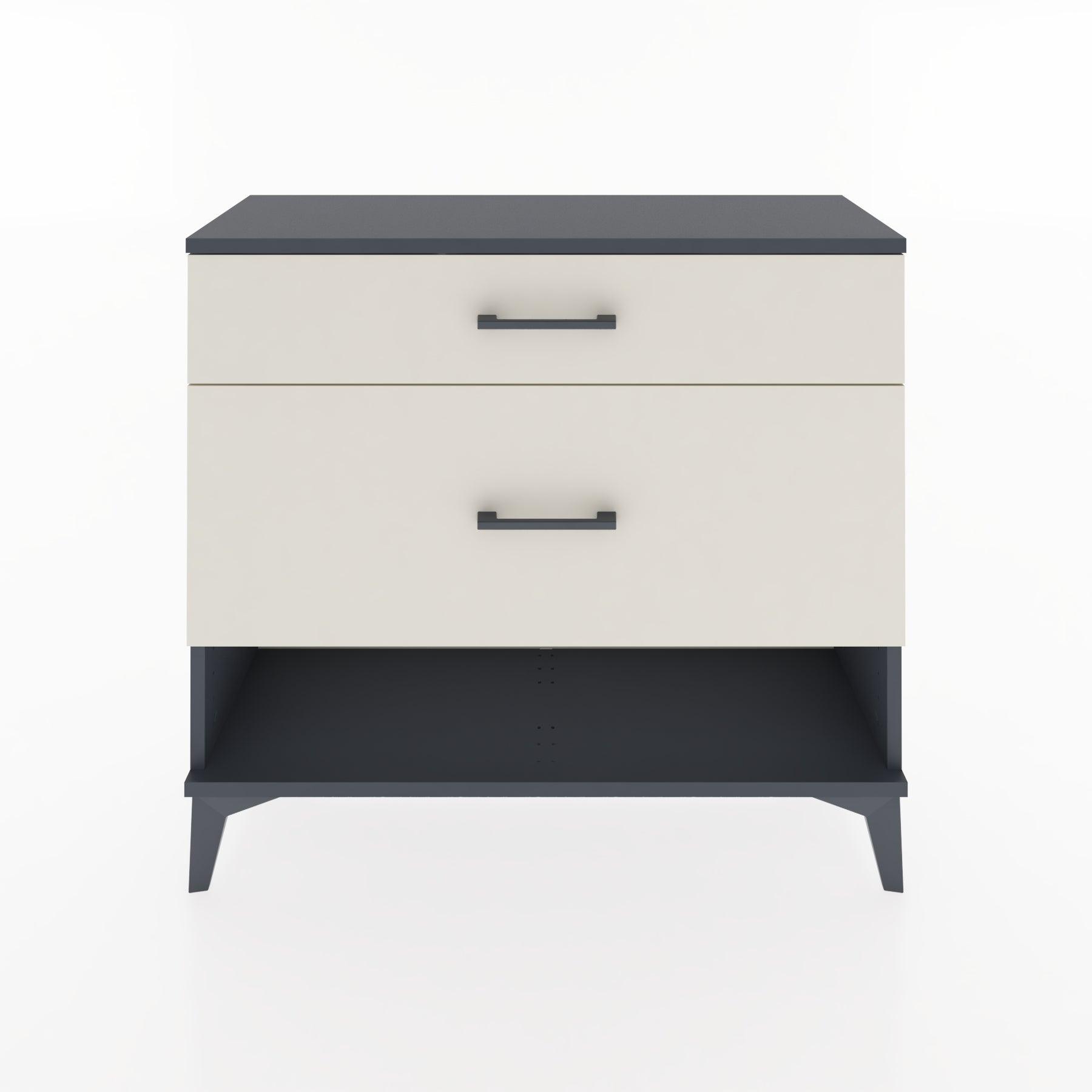 Woodntry Modüler Şifonyer İki Çekmeceli V8 88x30x68 cm Antrasit - Woodntry