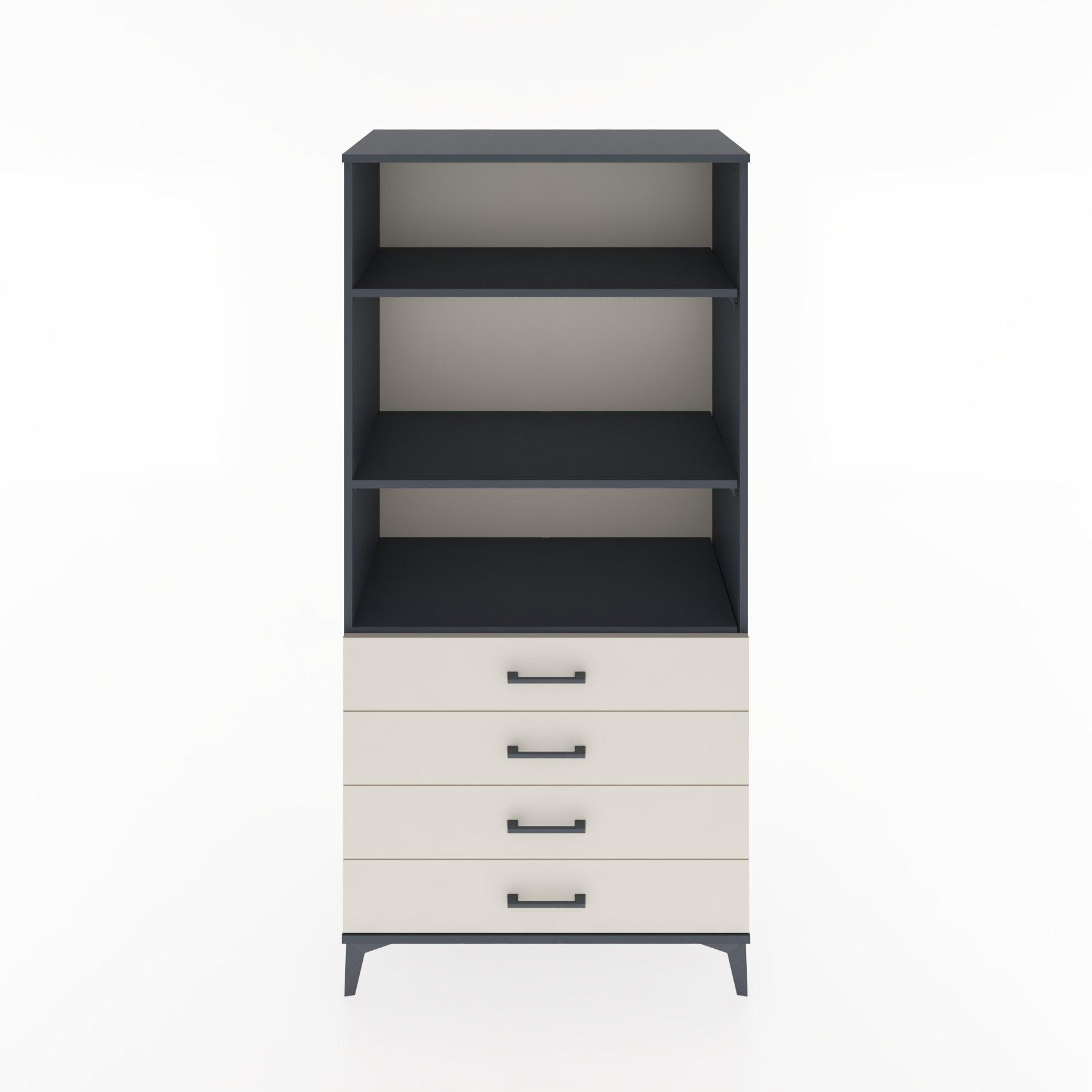 Woodntry Modular Cabinet Anthracite 88x44x170 cm with Drawers and Shelves CR36-2
