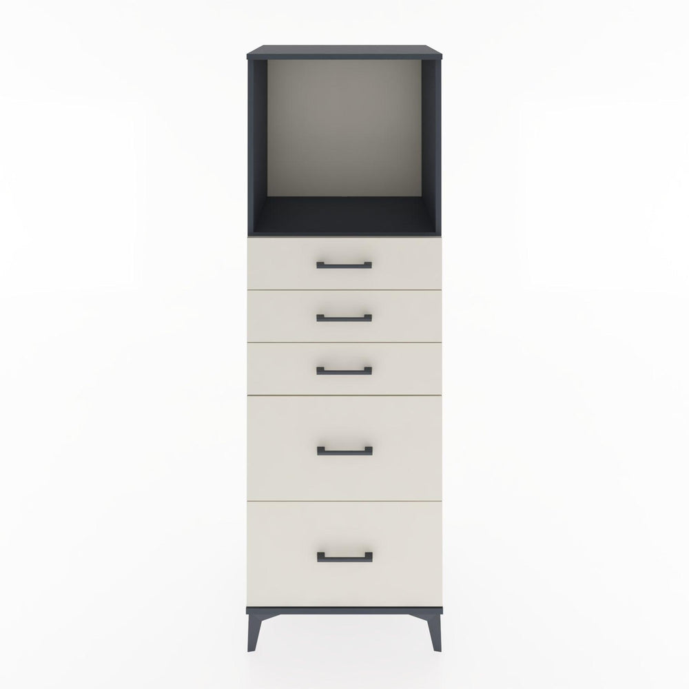 Woodntry Modüler Dolap Antrasit 60x44x170 cm Çekmeceli ve Raflı CR45-2