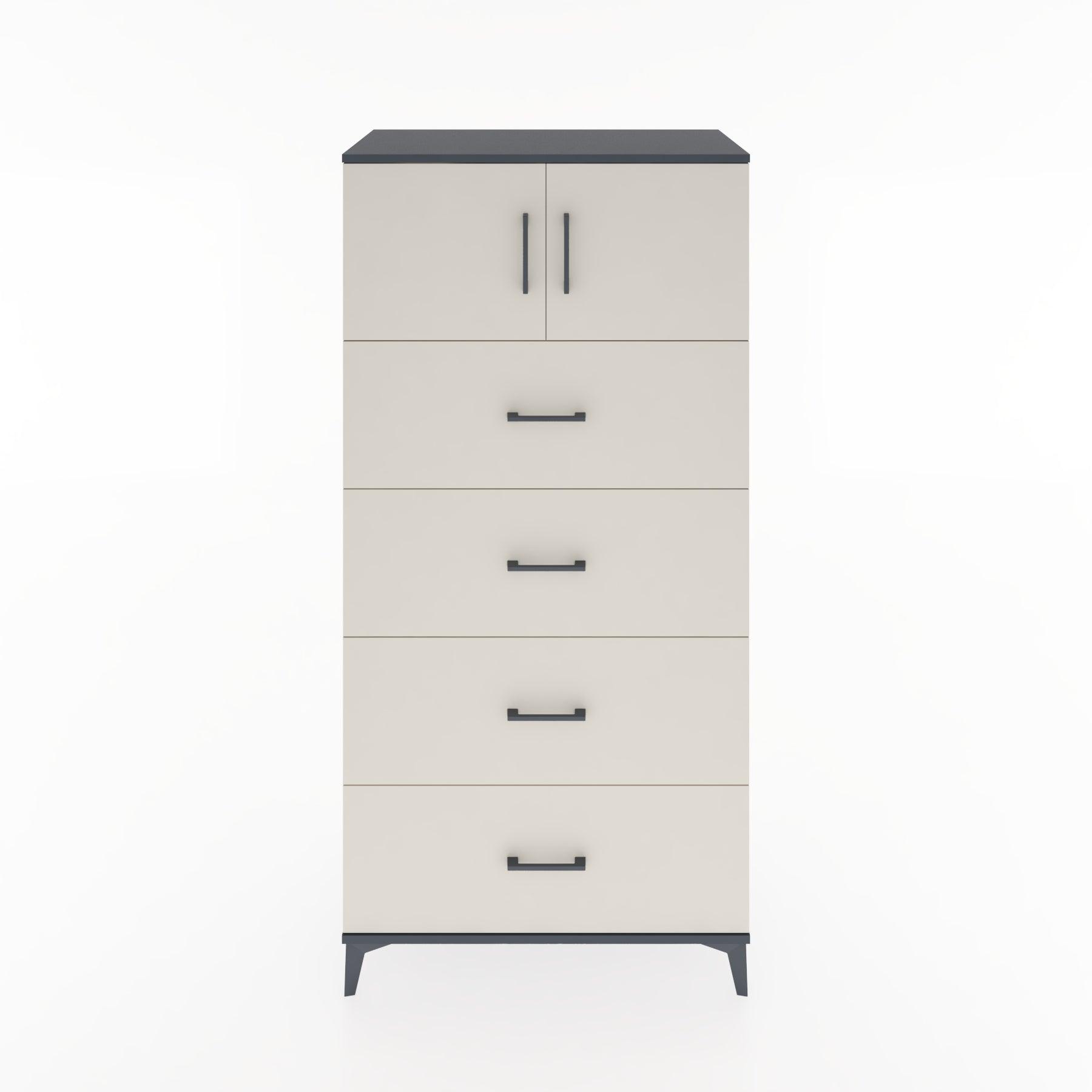 Woodntry Modular Cabinet Anthracite 88x44x170 cm with Doors and Drawers KC25-2