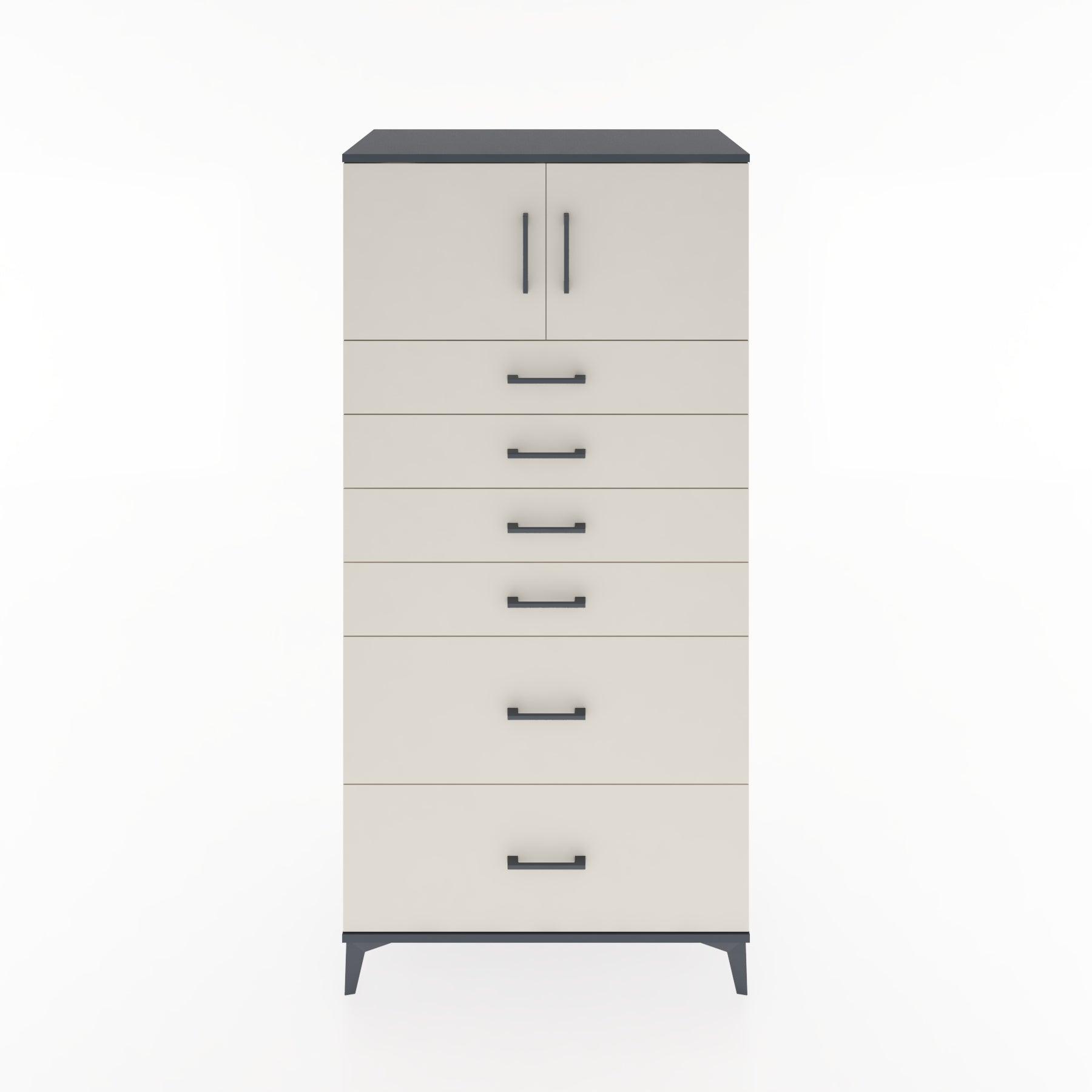 Woodntry Modular Cabinet Anthracite 88x44x170 cm with Doors and Drawers KC17-2