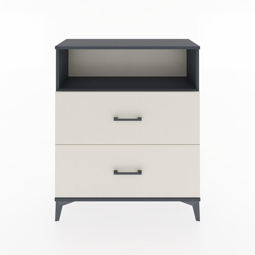 Woodntry Modüler Şifonyer Antrasit 88x30x94 cm Çekmeceli ve Raflı CR16-2