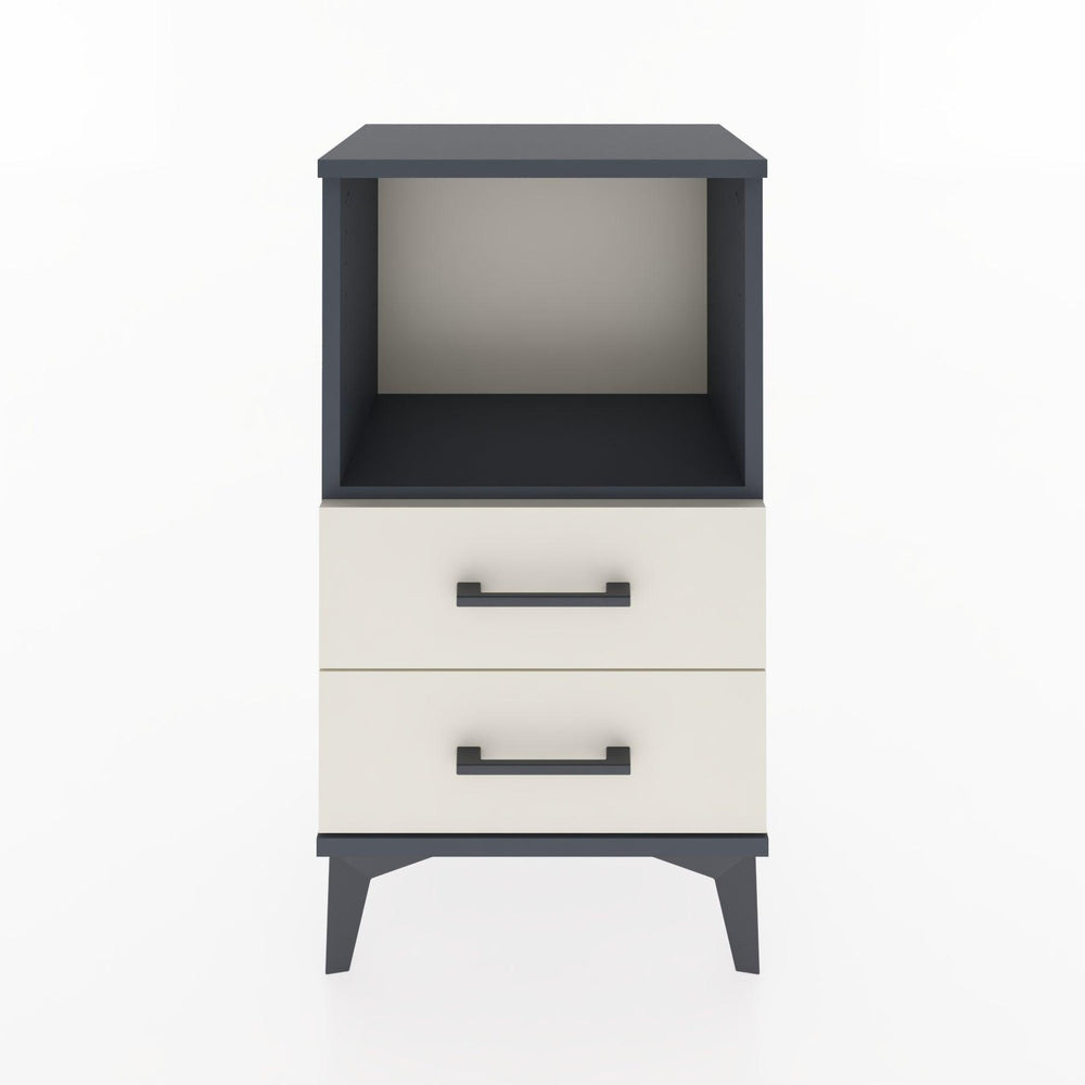 Woodntry Modüler Komodin 2 Çekmece ve Raflı V2 44x30x68 cm Antrasit - Woodntry