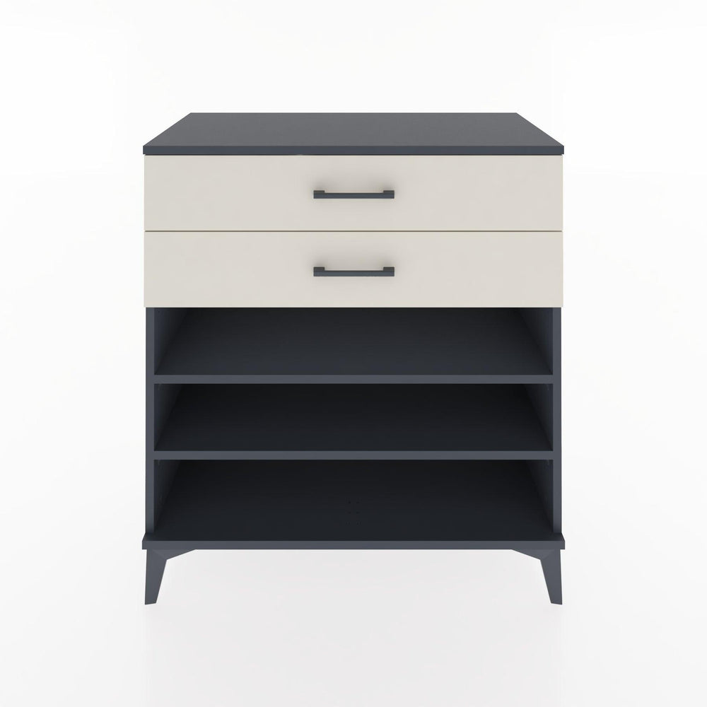 Woodntry Modüler Şifonyer Antrasit 88x44x84 cm Çekmeceli ve Raflı CR13-2