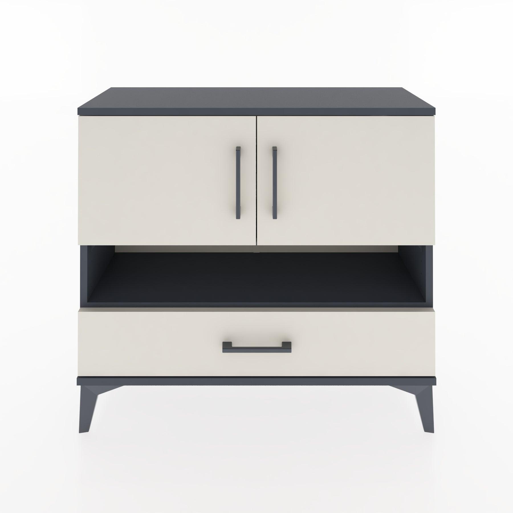 Woodntry Modüler Şifonyer İki Kapaklı T1 88x30x94 cm Antrasit - Woodntry
