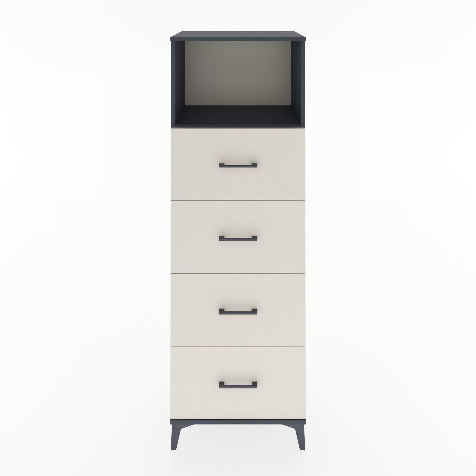 Woodntry Modüler Dolap Antrasit 60x44x170 cm Çekmeceli ve Raflı CR52-2