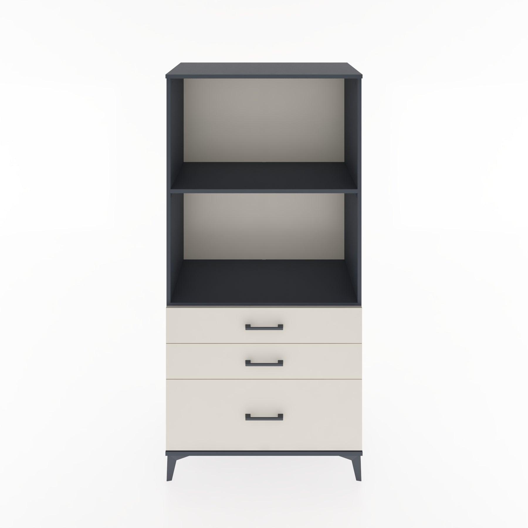 Woodntry Modular Cabinet Anthracite 88x44x170 cm with Drawers and Shelves CR42-2
