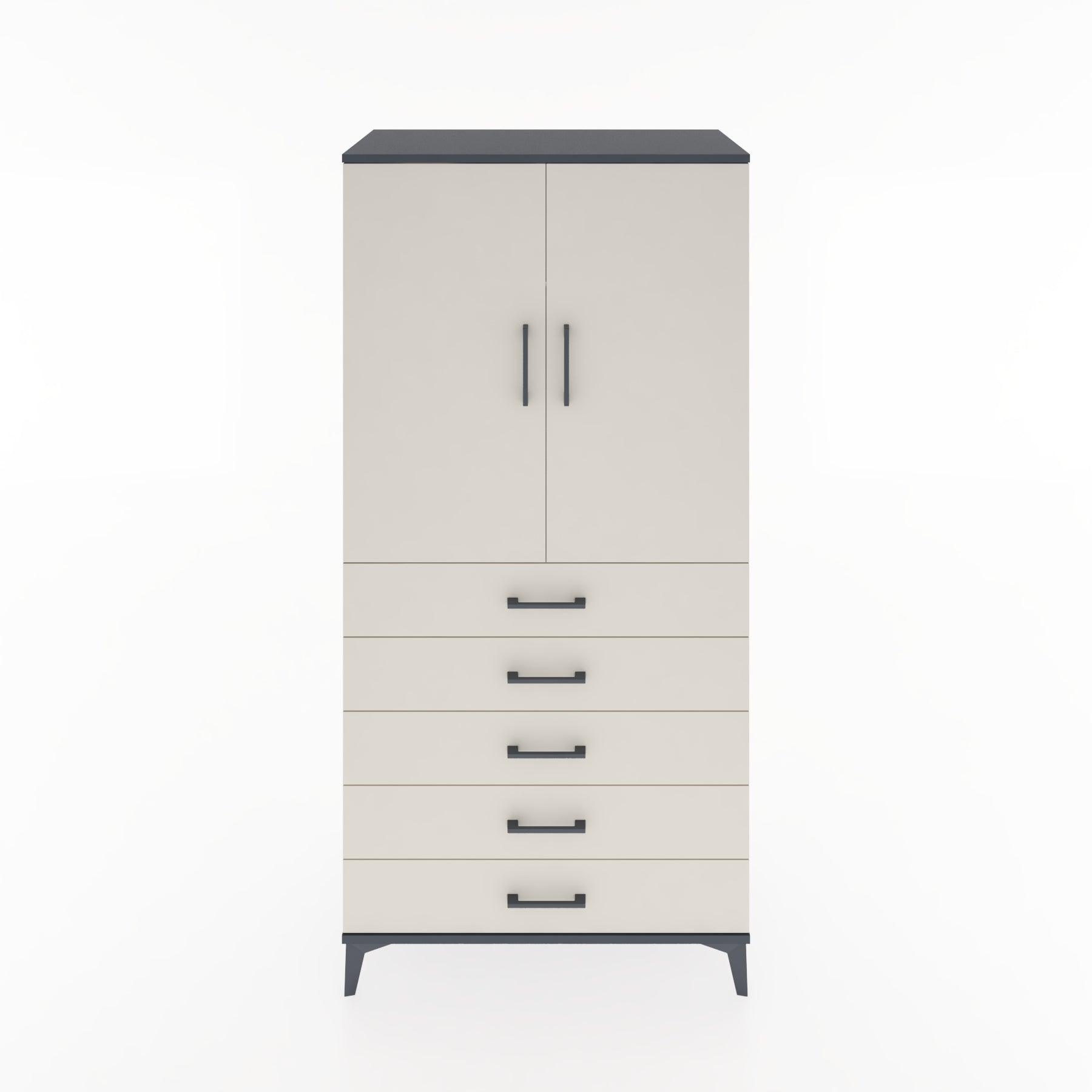 Woodntry Modular Cabinet Anthracite 88x44x170 cm with Doors and Drawers KC26-2