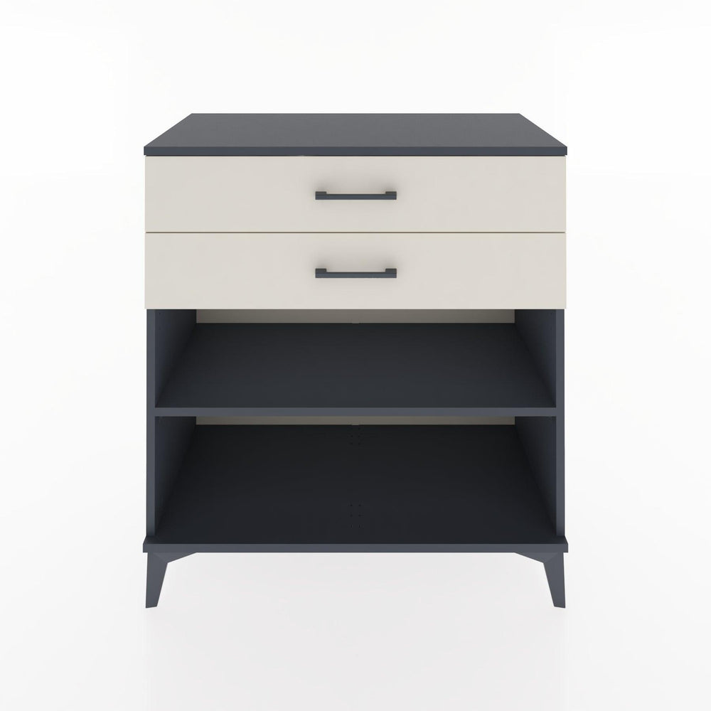 Woodntry Modüler Şifonyer Antrasit 88x44x84 cm Çekmeceli ve Raflı CR14-2