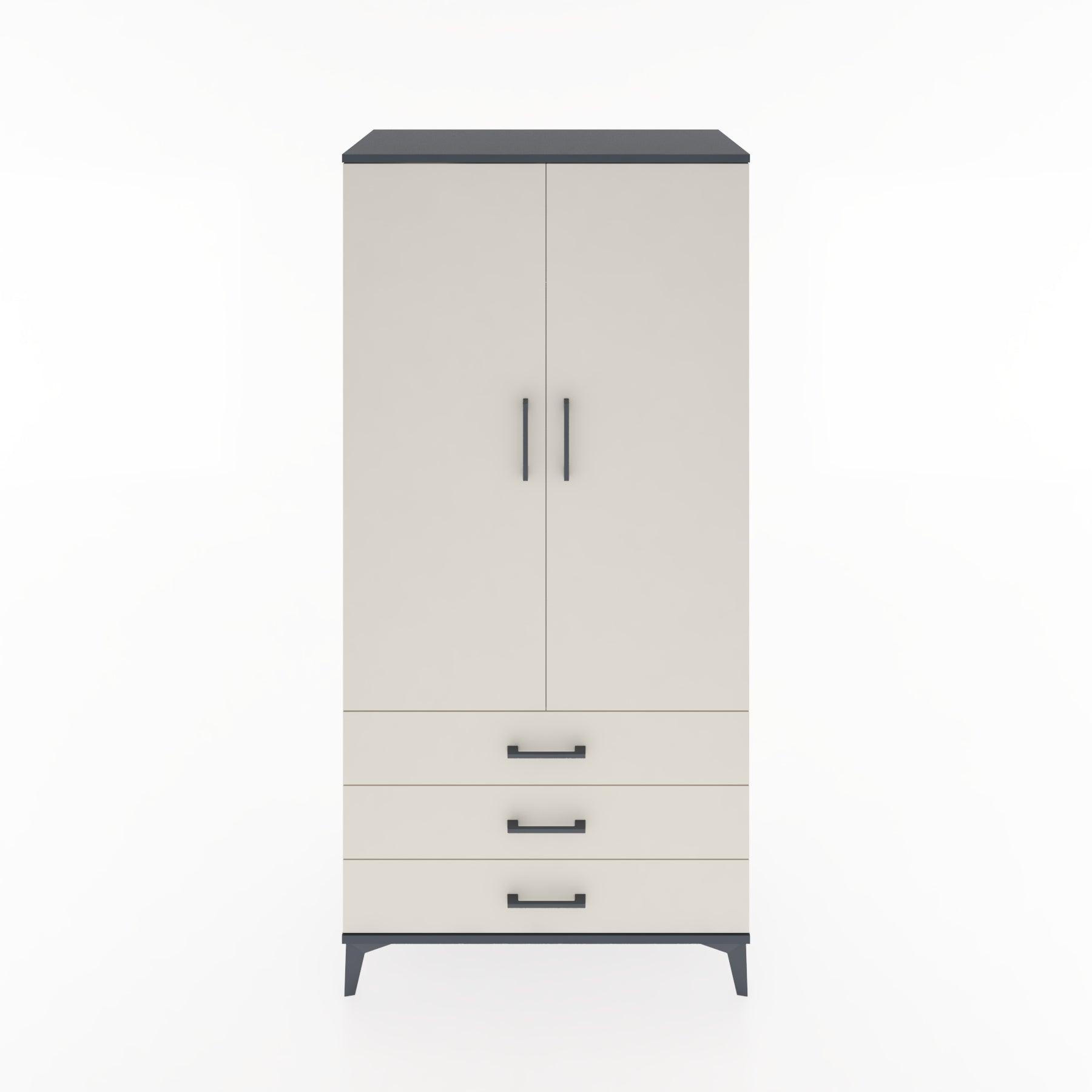 Woodntry Modular Cabinet Anthracite 88x44x170 cm with Doors and Drawers KC28-2