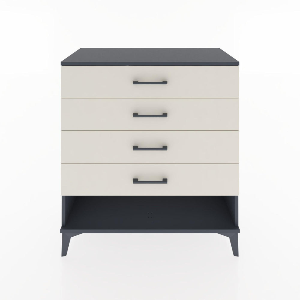 Woodntry Modüler Şifonyer Antrasit 88x44x84 cm Çekmeceli ve Raflı CR10-2