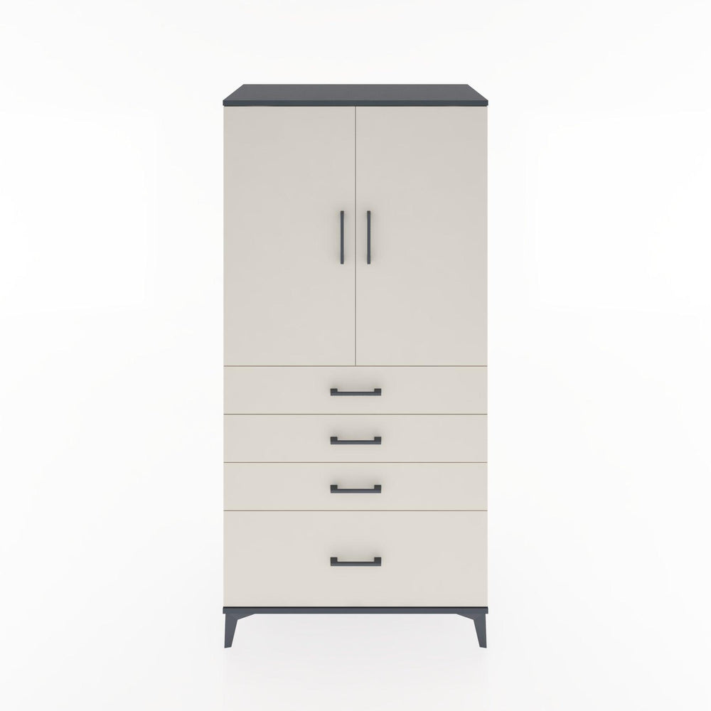 Woodntry Modüler Dolap Antrasit 88x44x170 cm Kapaklı ve Çekmeceli KC13-2