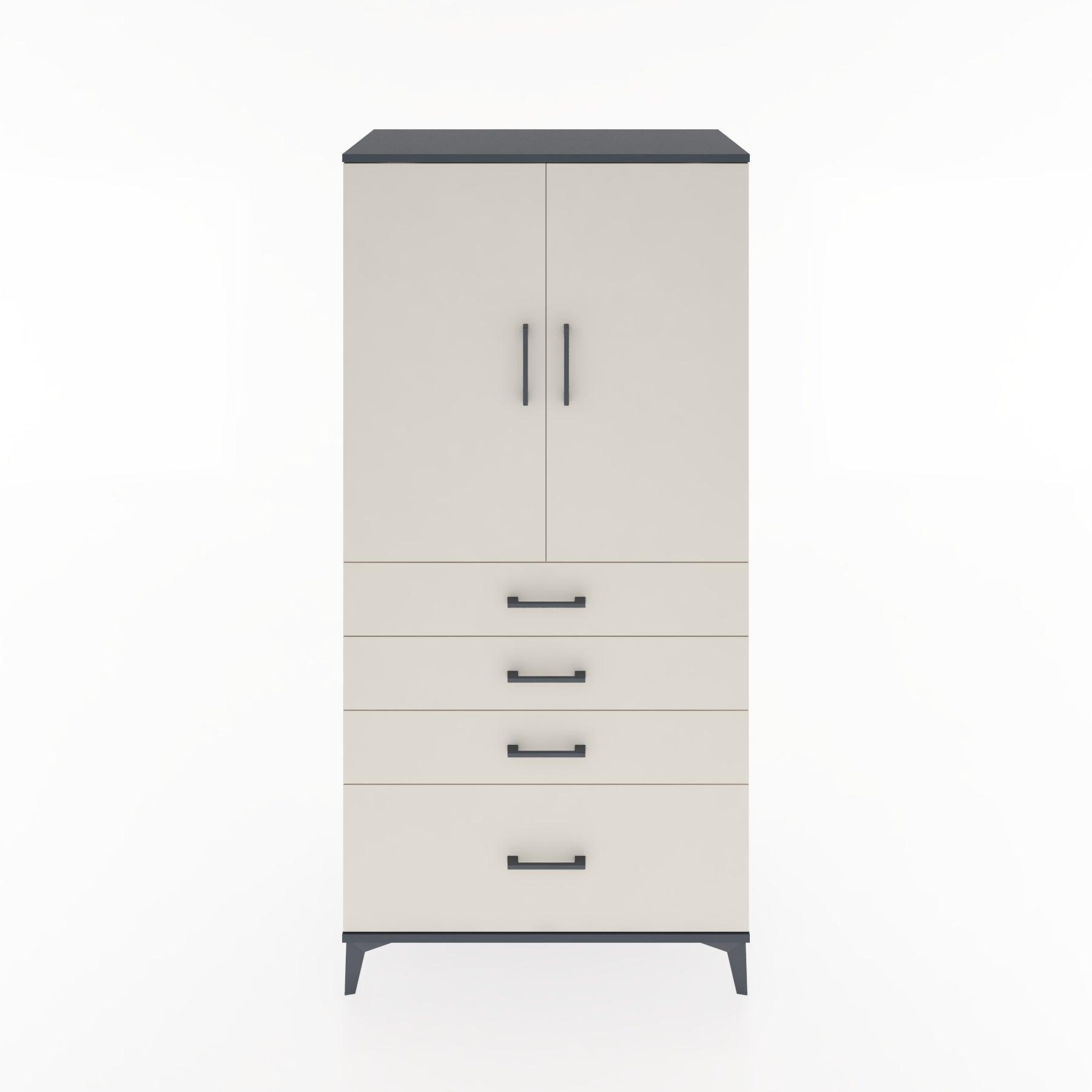 Woodntry Modular Cabinet Anthracite 88x44x170 cm with Doors and Drawers KC13-2