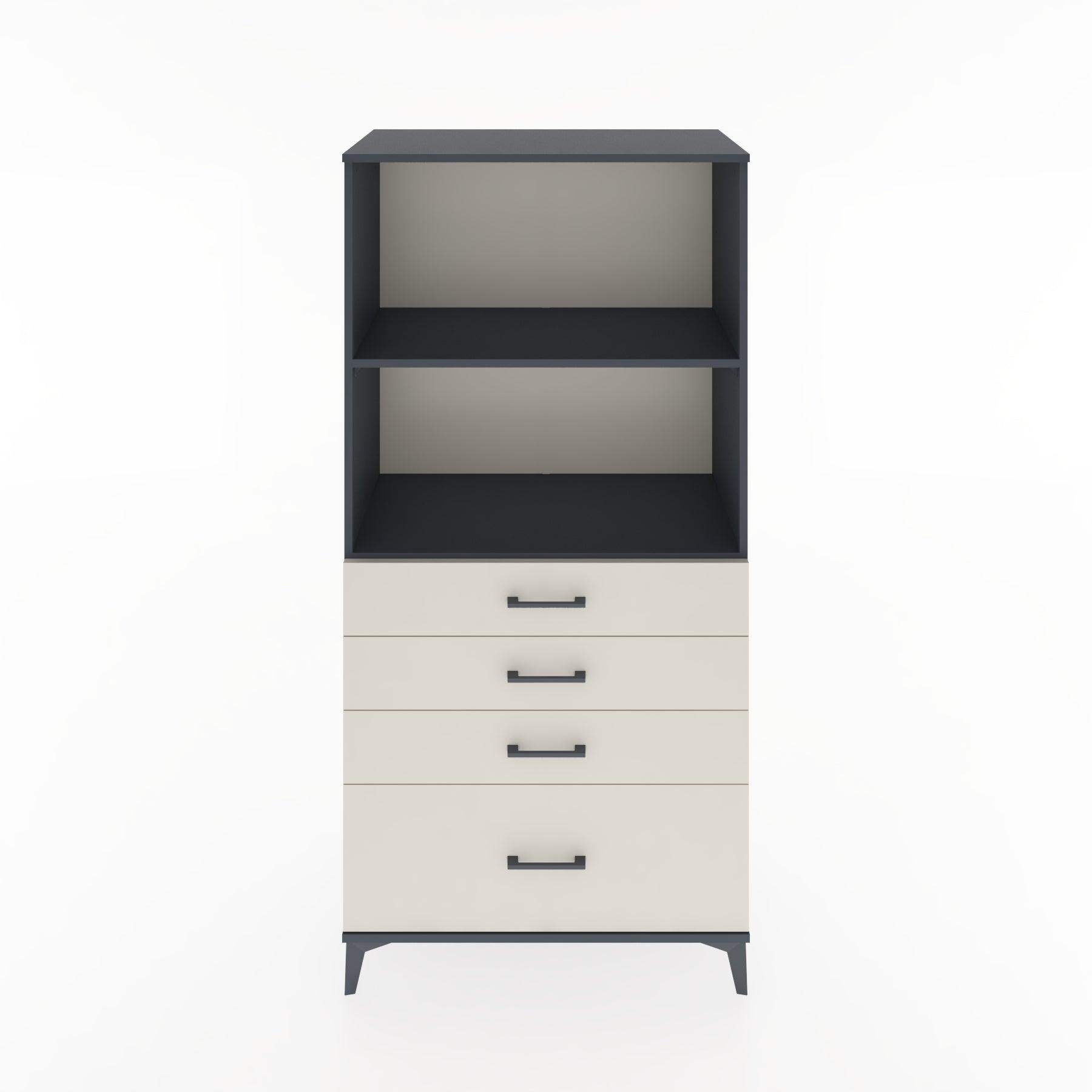 Woodntry Modular Cabinet Anthracite 88x44x170 cm with Drawers and Shelves CR41-2