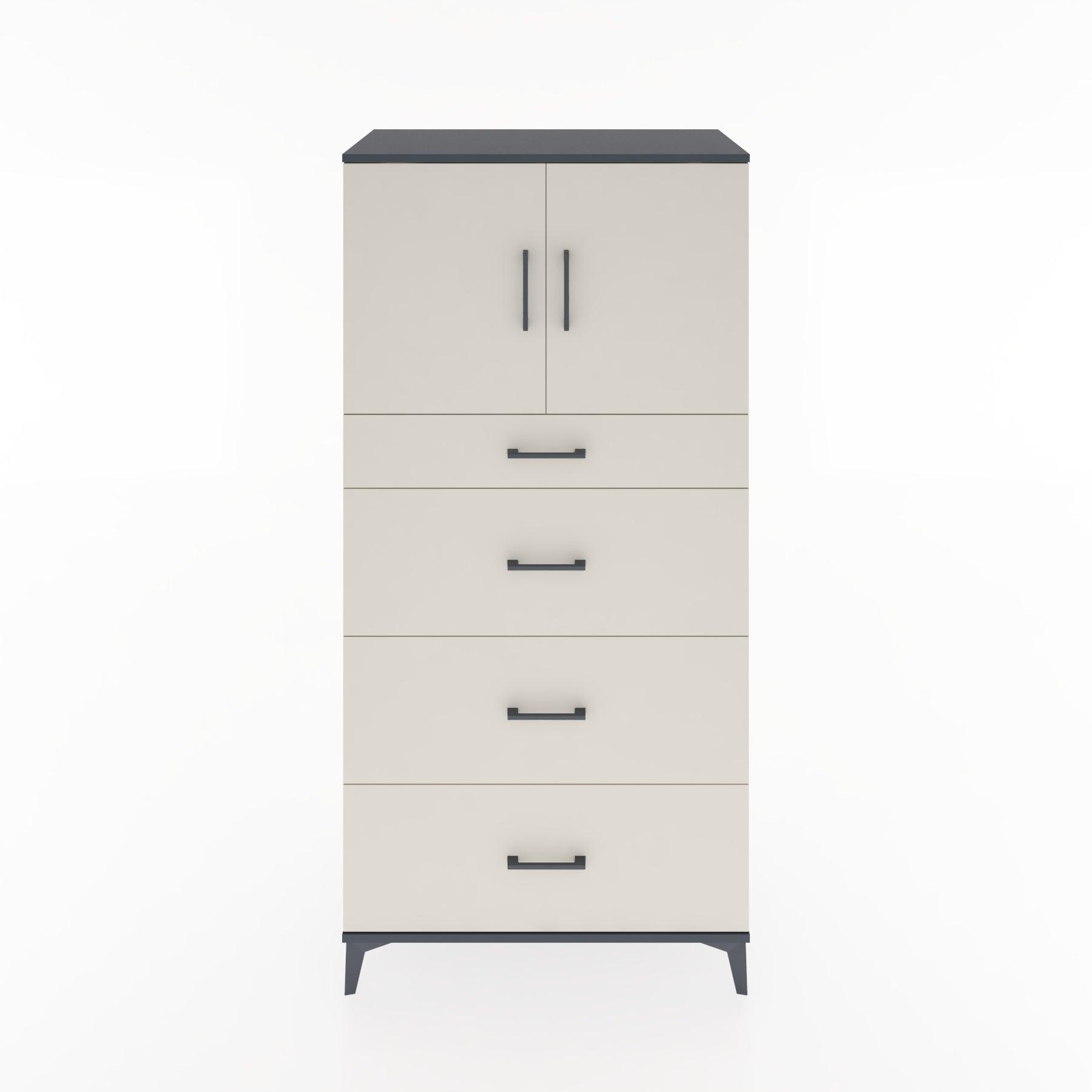 Woodntry Modular Cabinet Anthracite 88x44x170 cm with Doors and Drawers KC23-2