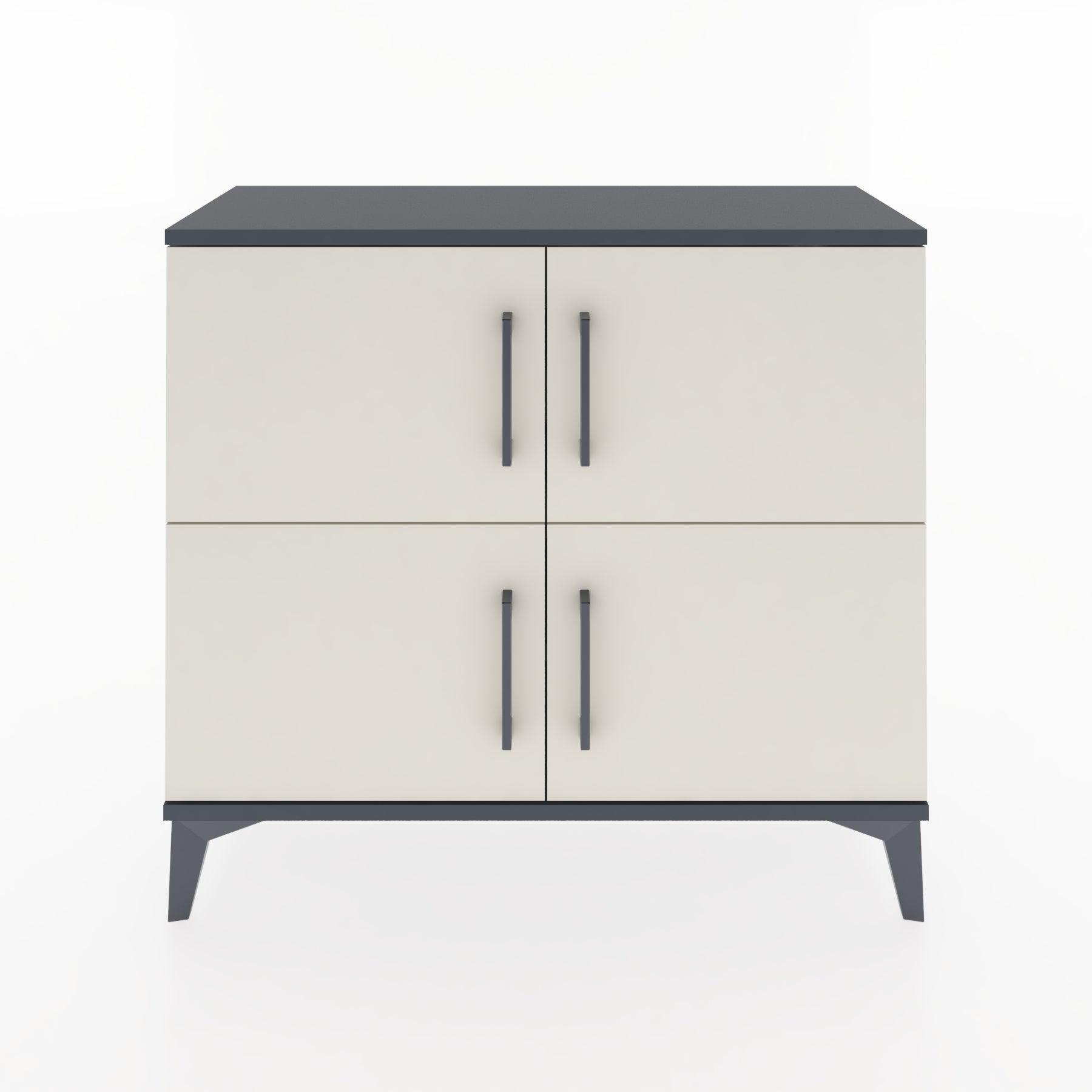 Woodntry Modüler Şifonyer Dört Kapaklı 88x30x68 cm Antrasit - Woodntry