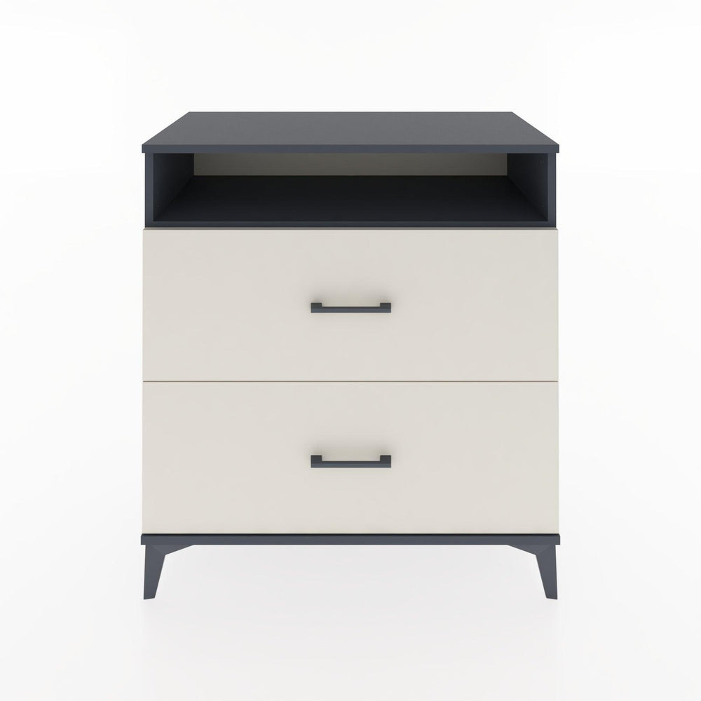 Woodntry Modüler Şifonyer Antrasit 88x44x84 cm Çekmeceli ve Raflı CR3-2