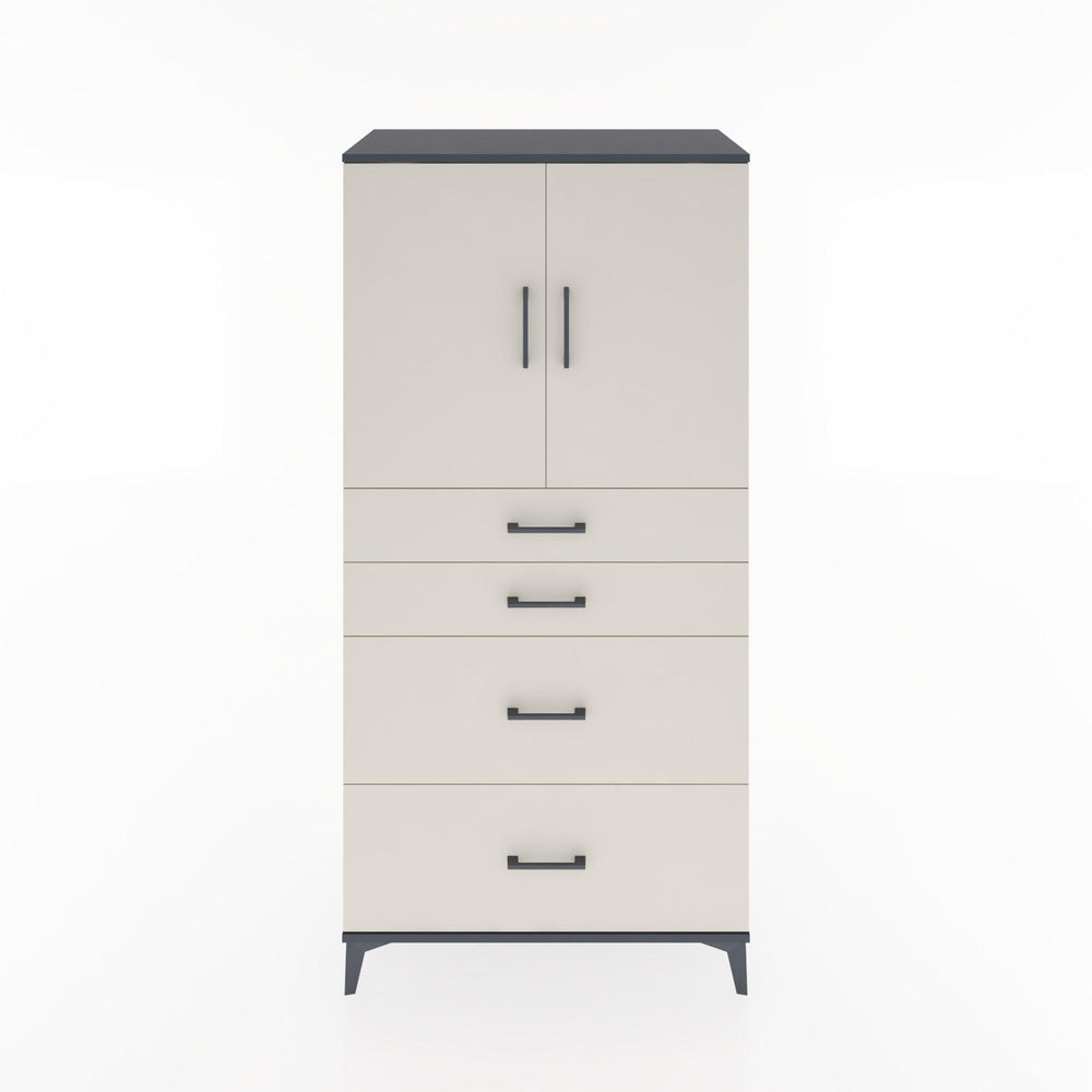 Woodntry Modüler Dolap Antrasit 88x44x170 cm Kapaklı ve Çekmeceli KC19-2