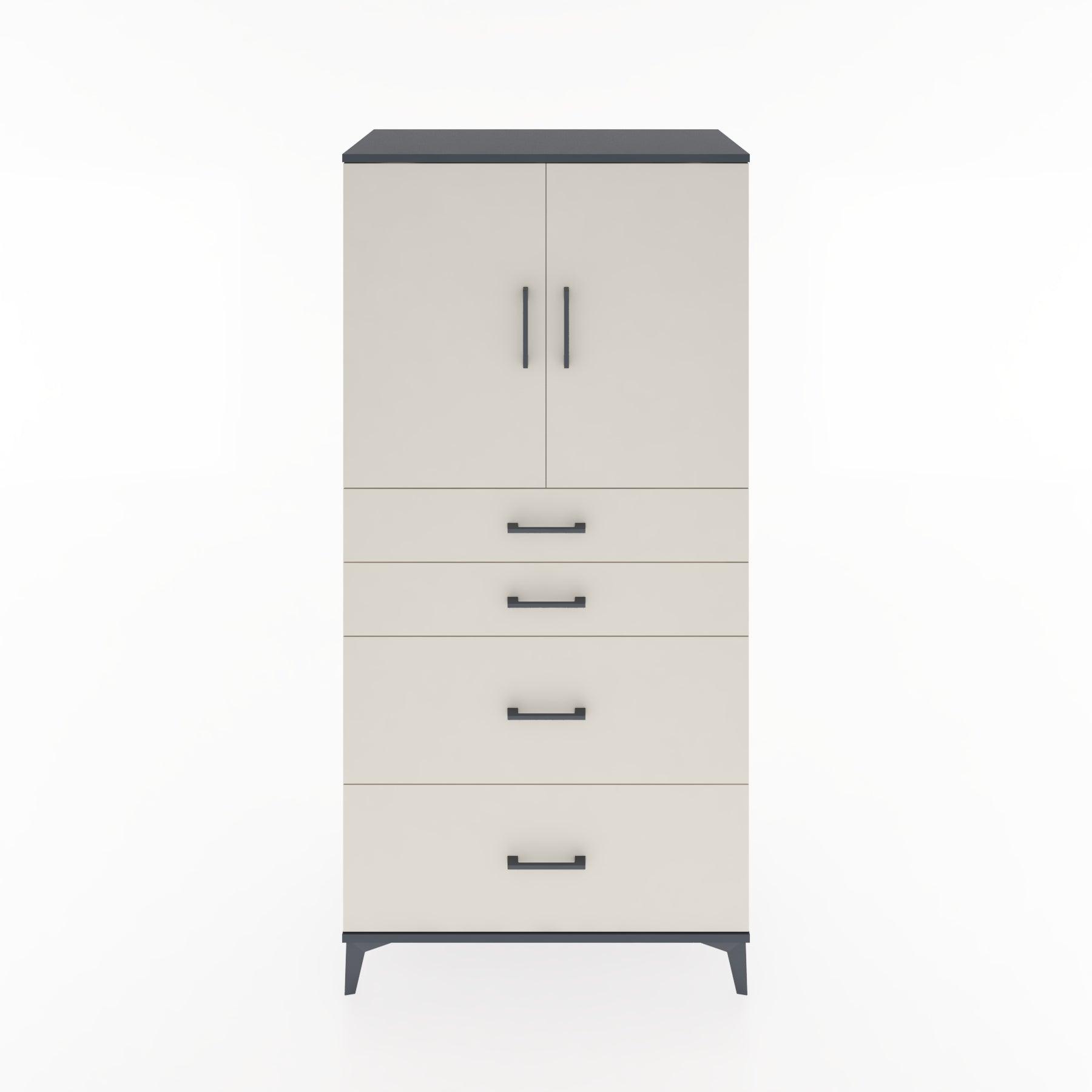 Woodntry Modular Cabinet Anthracite 88x44x170 cm with Doors and Drawers KC19-2