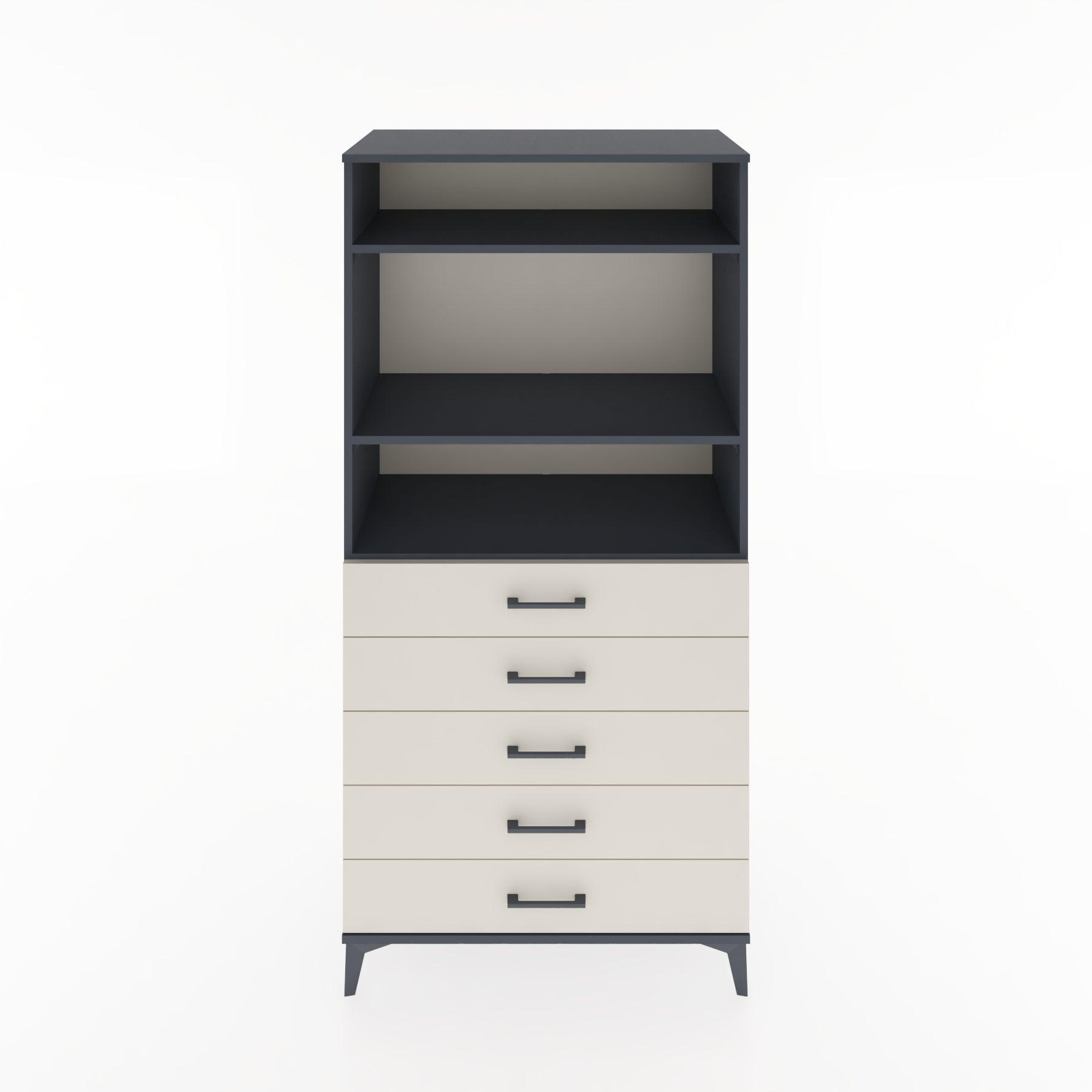 Woodntry Modular Cabinet Anthracite 88x44x170 cm with Drawers and Shelves CR35-2