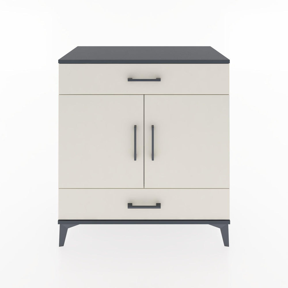 Woodntry Modüler Şifonyer Antrasit 88x44x84 cm Kapaklı ve Çekmeceli KC60-2