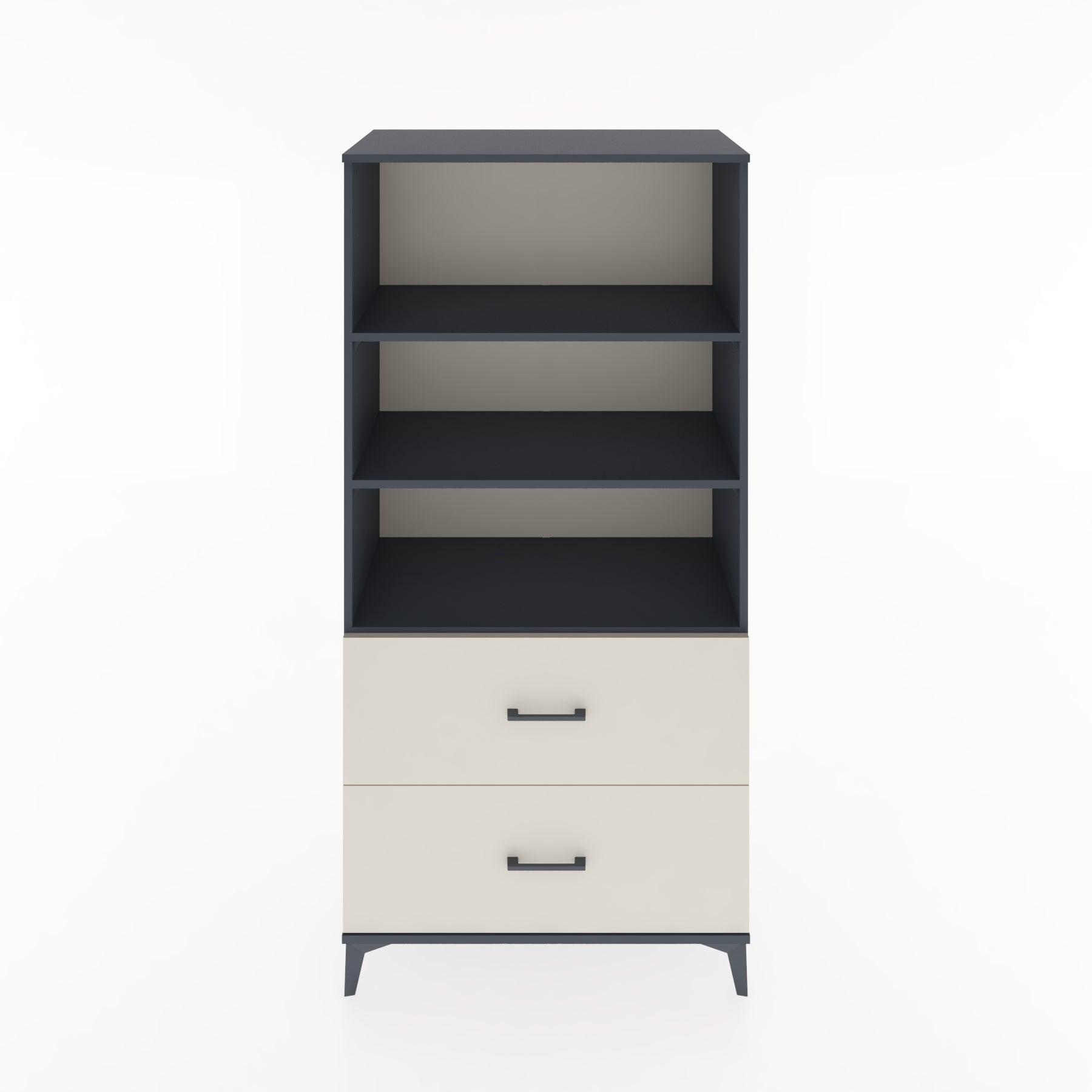 Woodntry Modular Cabinet Anthracite 88x44x170 cm with Drawers and Shelves CR49-2