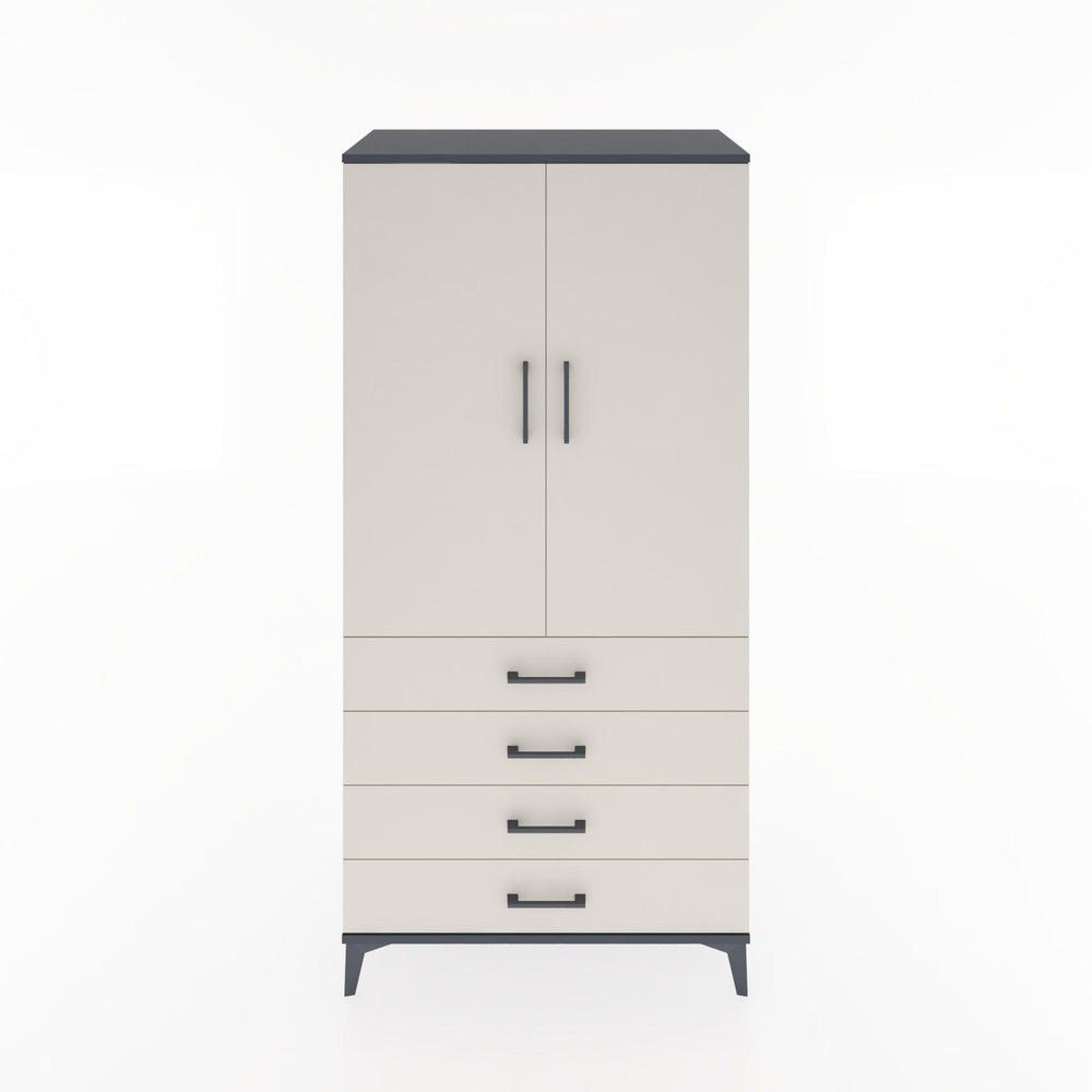 Woodntry Modüler Dolap Antrasit 88x44x170 cm Kapaklı ve Çekmeceli KC5-2