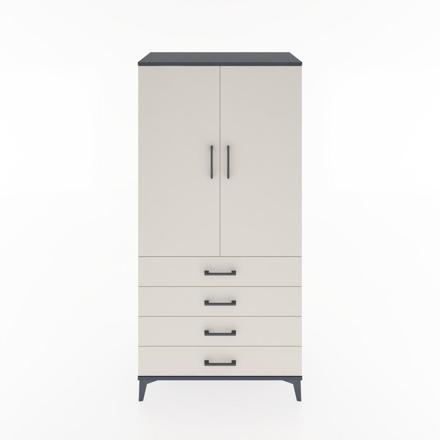 Woodntry Modular Cabinet Anthracite 88x44x170 cm with Doors and Drawers KC5-2