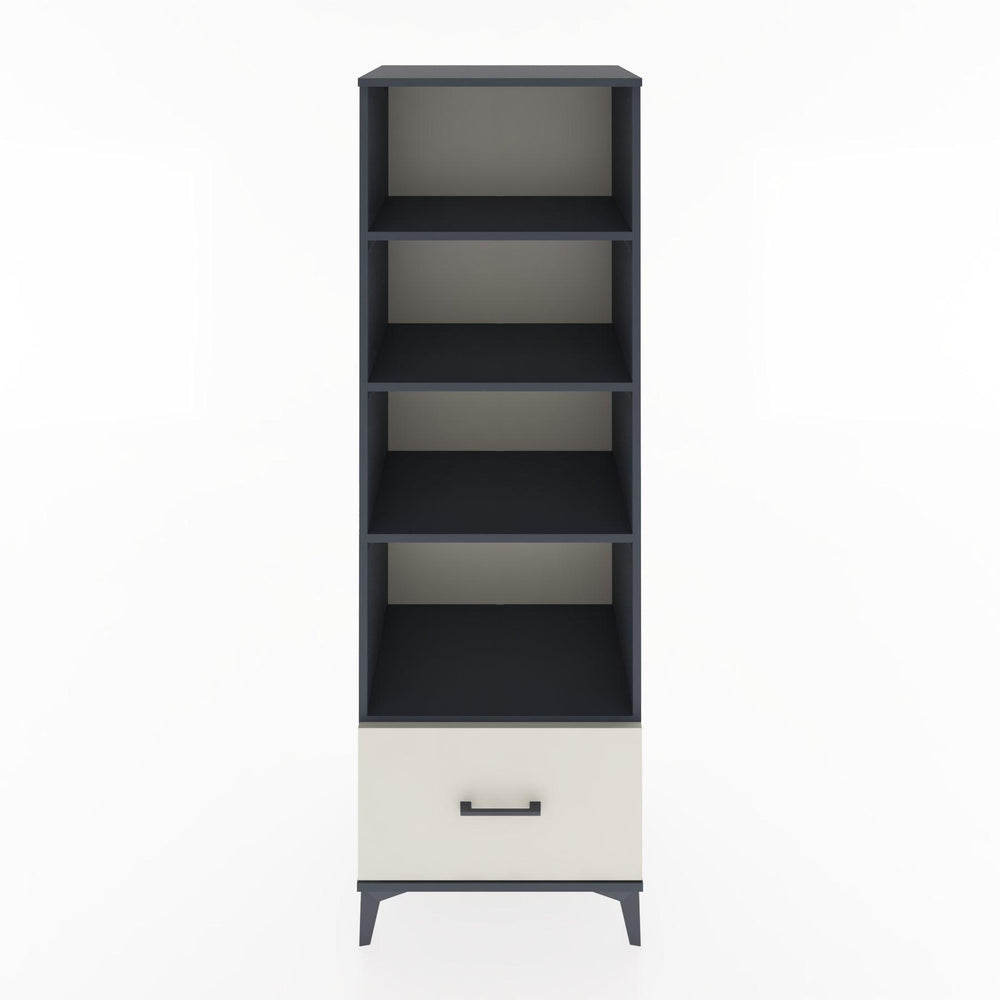 Woodntry Modüler Dolap Antrasit 60x44x170 cm Çekmeceli ve Raflı CR44-2