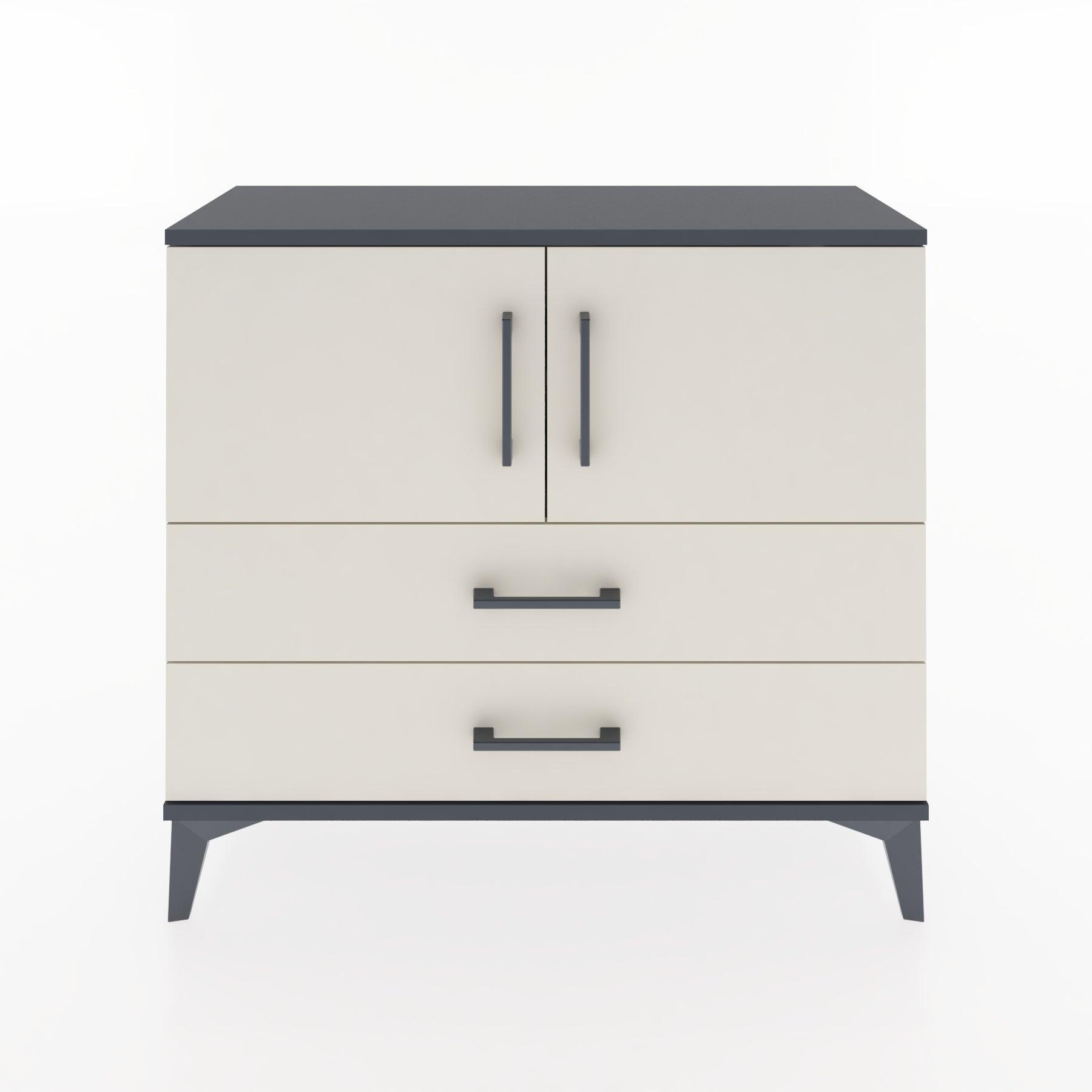 Woodntry Modüler Şifonyer Kapak ve Çekmeceli T1 88x30x94 cm Antrasit - Woodntry