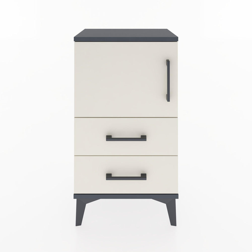 Woodntry Modüler Komodin Kapaklı 2 Çekmeceli 44x30x68 cm Antrasit - Woodntry