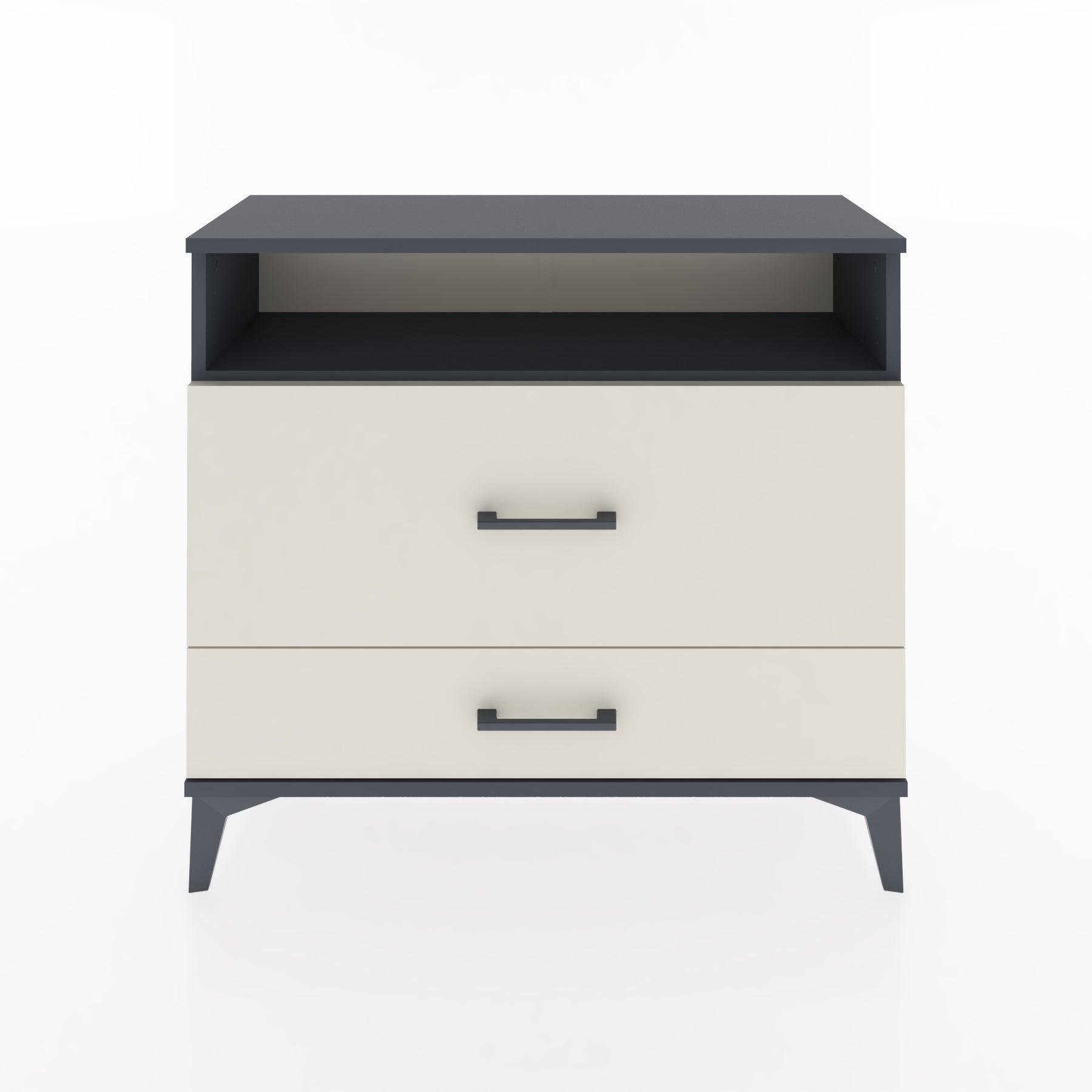 Woodntry Modüler Şifonyer İki Çekmeceli V7 88x30x68 cm Antrasit - Woodntry
