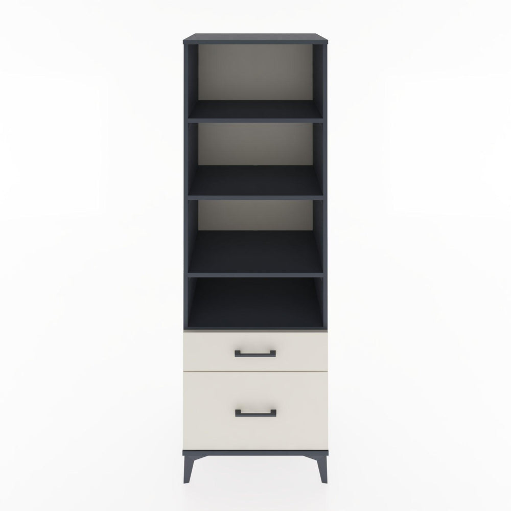 Woodntry Modüler Dolap Antrasit 60x44x170 cm Çekmeceli ve Raflı CR43-2