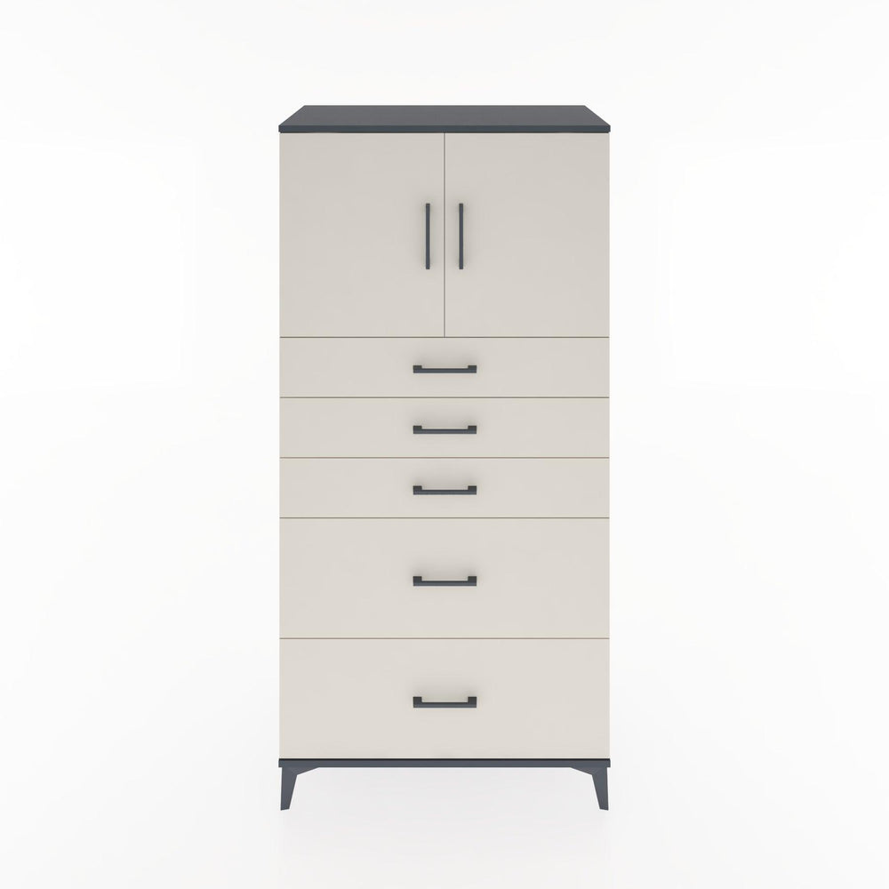 Woodntry Modüler Dolap Antrasit 88x44x170 cm Kapaklı ve Çekmeceli KC18-2