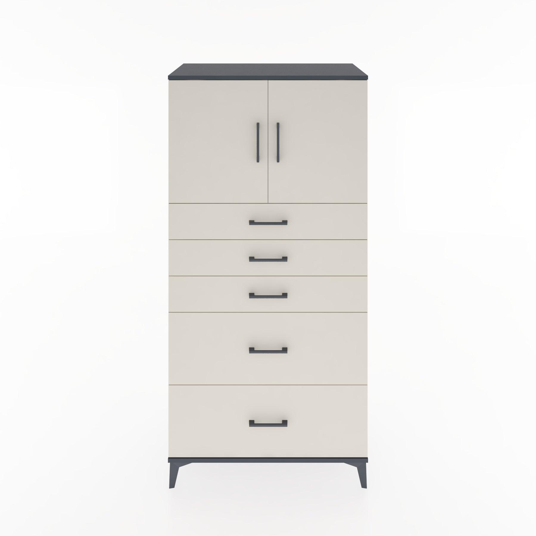 Woodntry Modular Cabinet Anthracite 88x44x170 cm with Doors and Drawers KC18-2