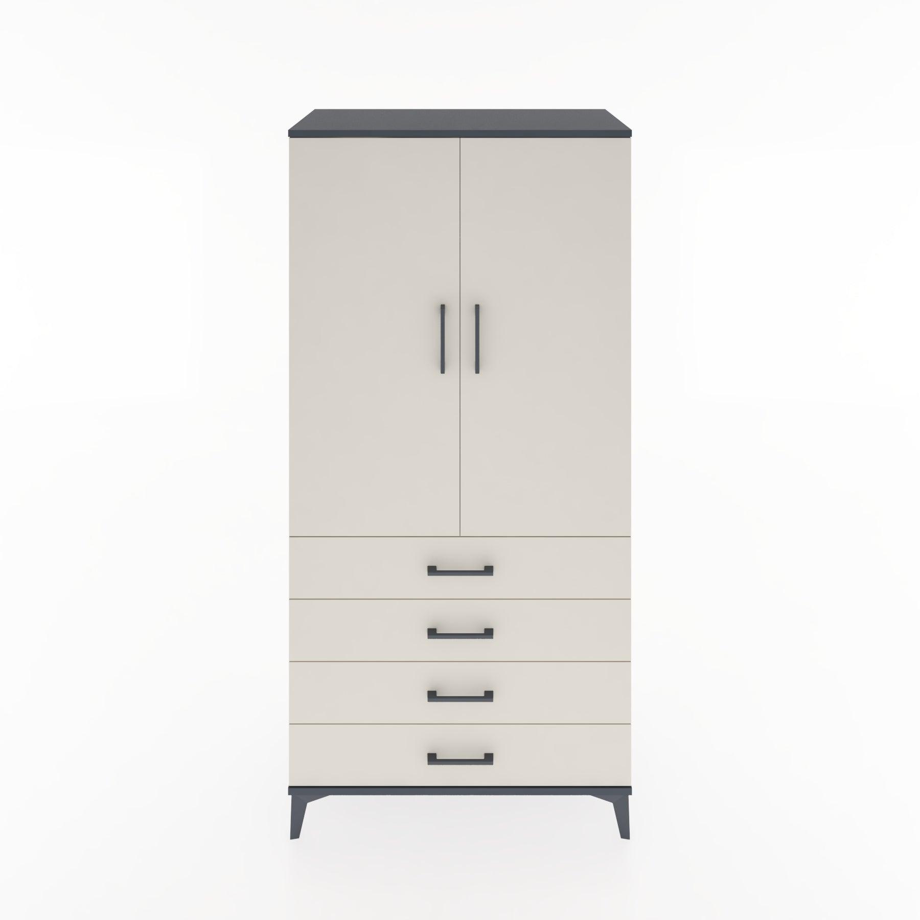 Woodntry Modular Cabinet Anthracite 88x44x170 cm with Doors and Drawers KC27-2