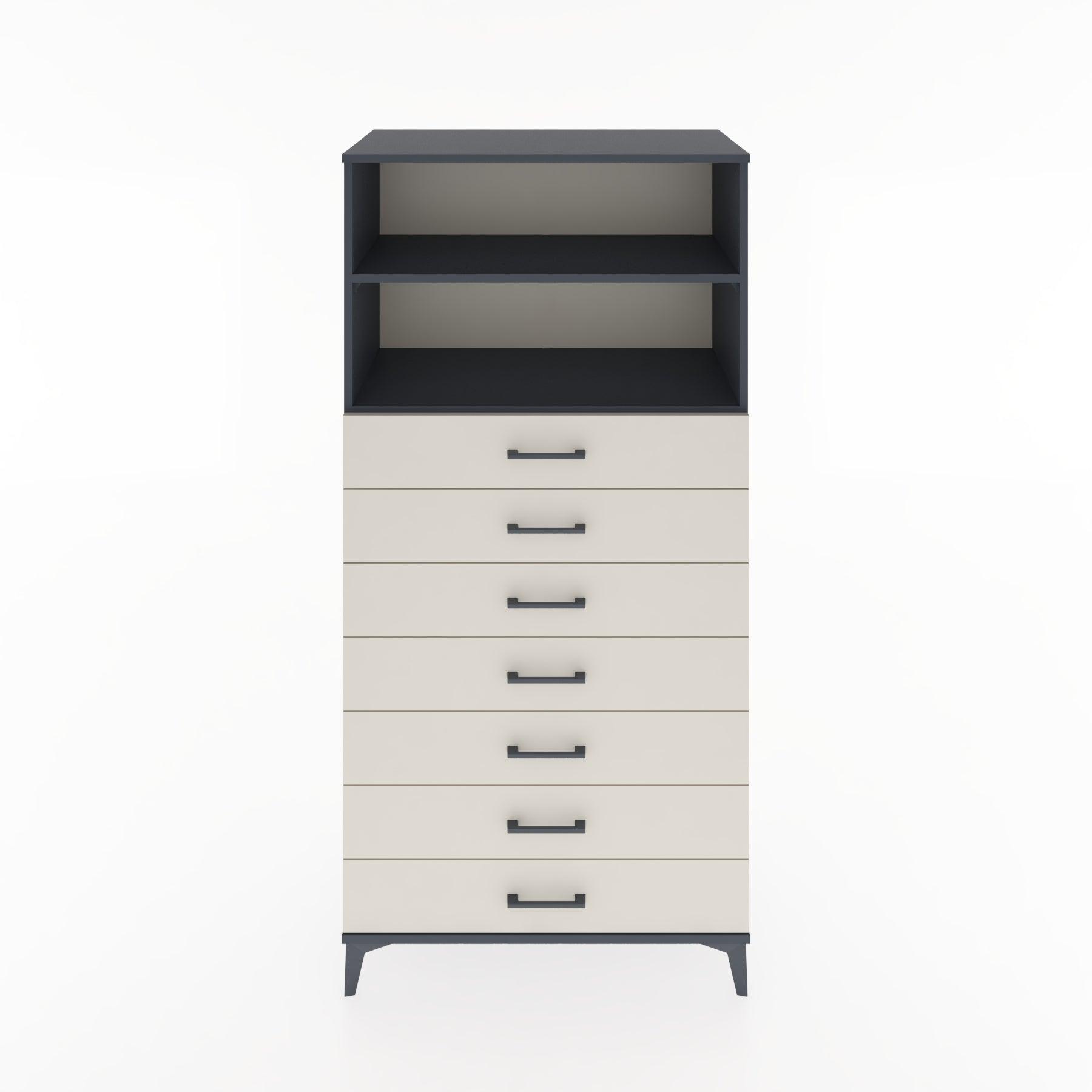 Woodntry Modular Cabinet Anthracite 88x44x170 cm with Drawers and Shelves CR33-2
