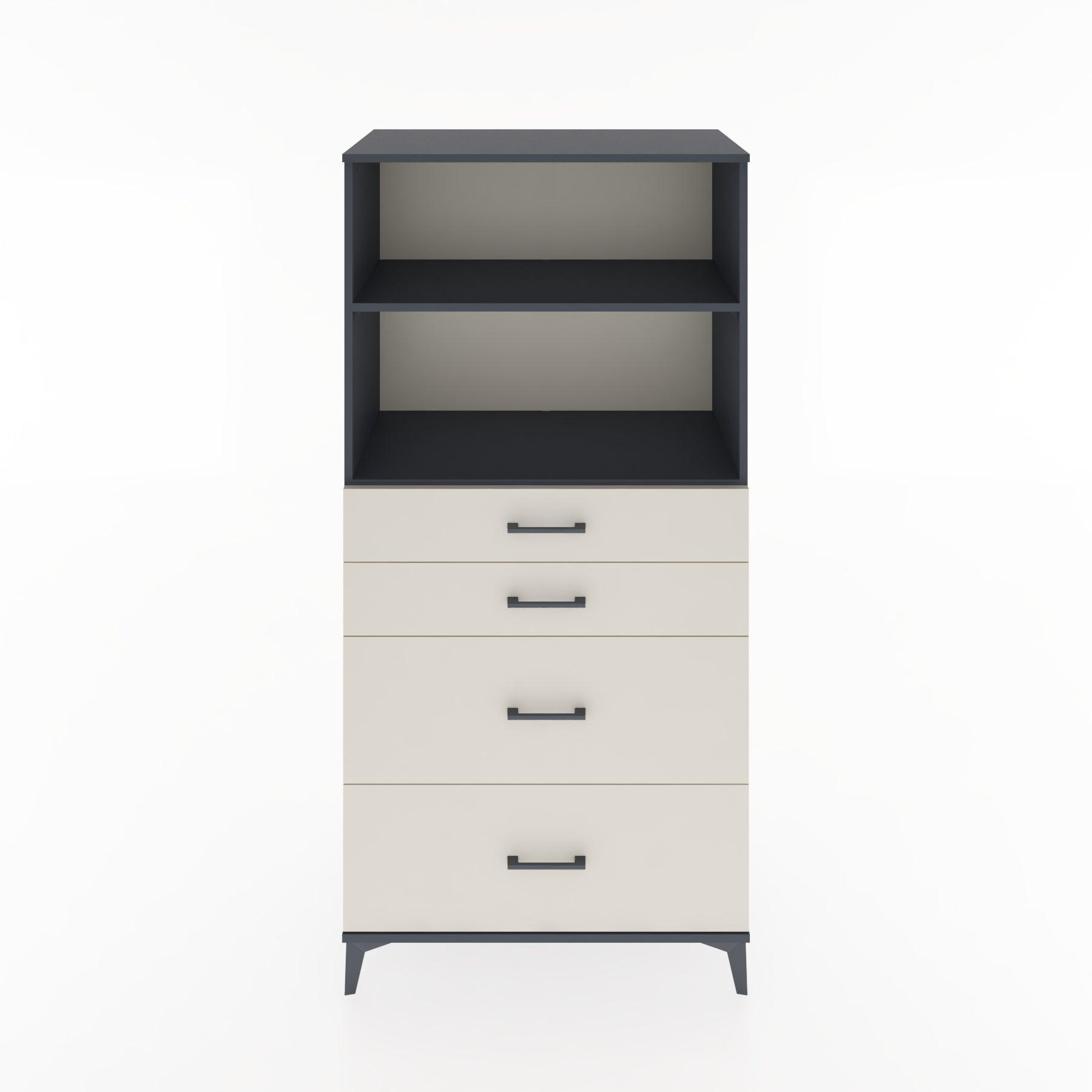 Woodntry Modular Cabinet Anthracite 88x44x170 cm with Drawers and Shelves CR47-2