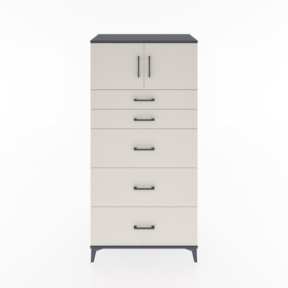 Woodntry Modüler Dolap Antrasit 88x44x170 cm Kapaklı ve Çekmeceli KC22-2