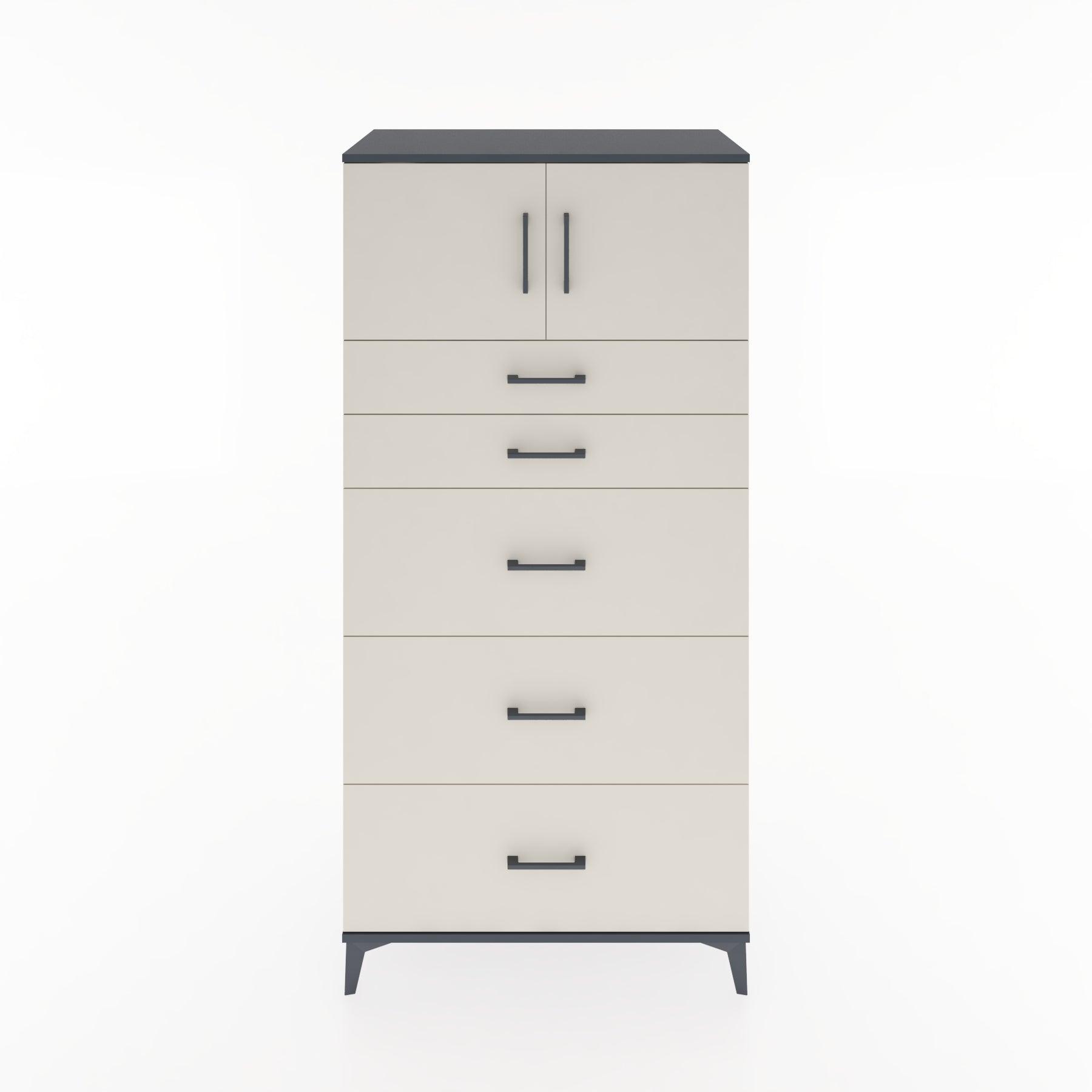 Woodntry Modular Cabinet Anthracite 88x44x170 cm with Doors and Drawers KC22-2
