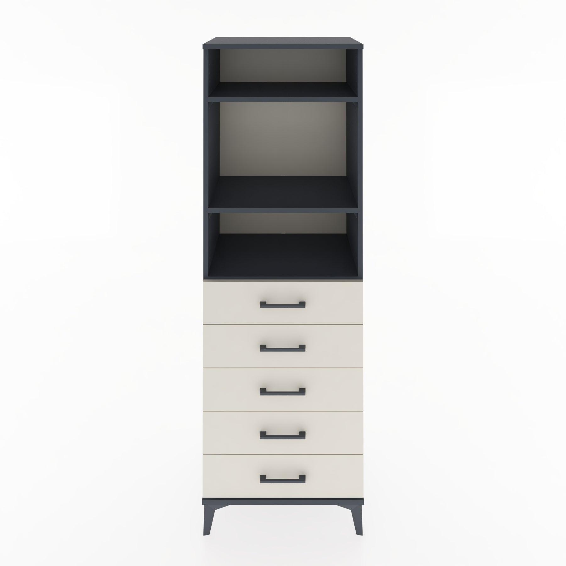 Woodntry Modular Cabinet Anthracite 60x44x170 cm with Drawers and Shelves CR35-2