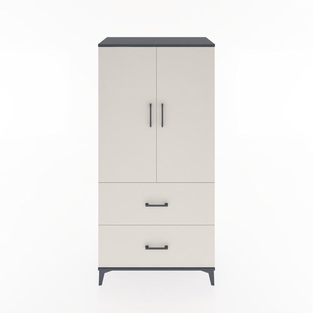 Woodntry Modüler Dolap Antrasit 88x44x170 cm Kapaklı ve Çekmeceli KC21-2