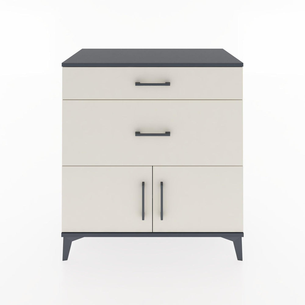 Woodntry Modüler Şifonyer Antrasit 88x44x84 cm Kapaklı ve Çekmeceli KC115-2