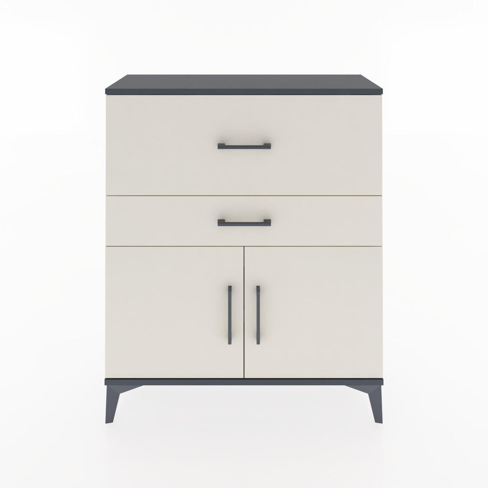 Woodntry Modüler Şifonyer Antrasit 88x30x94 cm Kapaklı ve Çekmeceli KC12-2