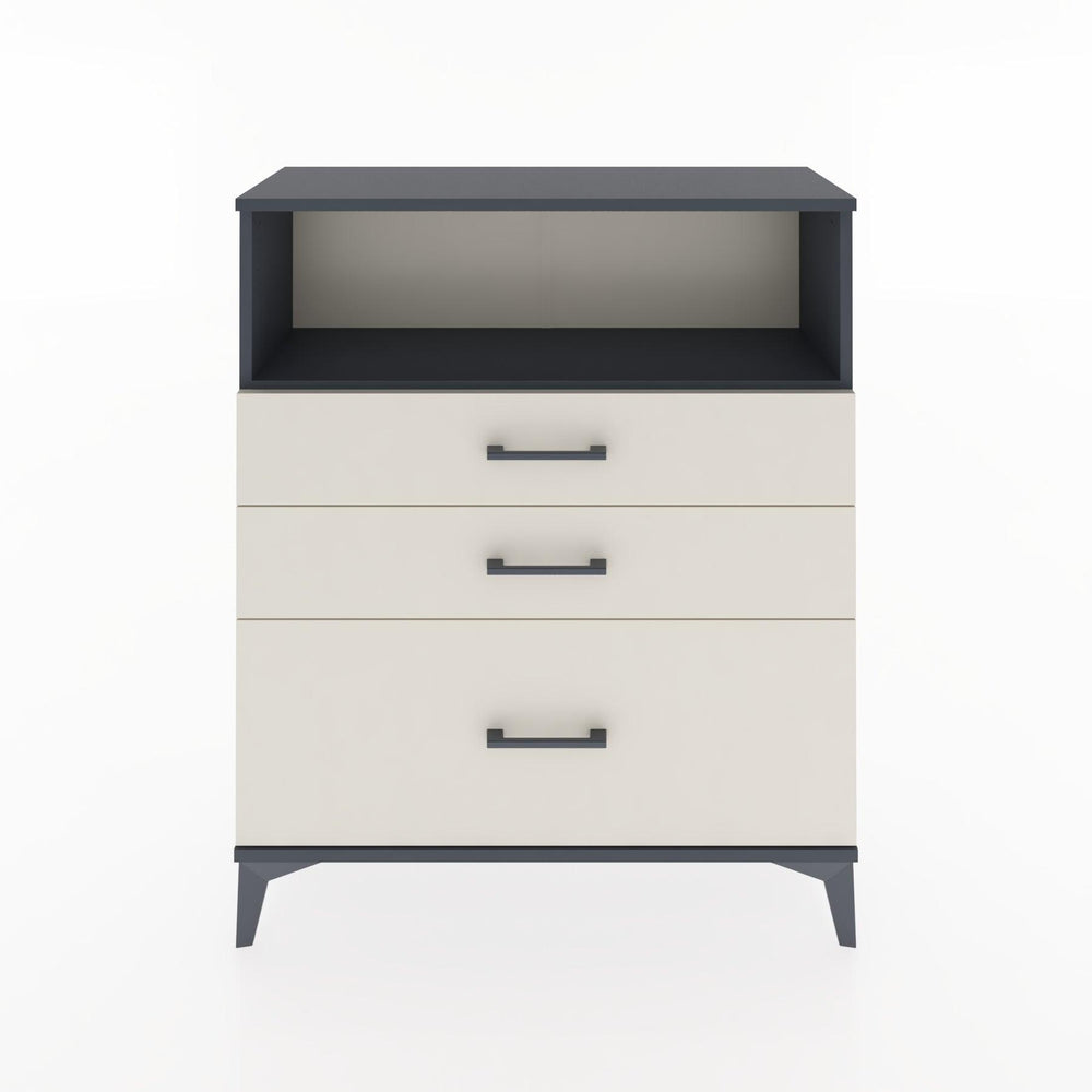 Woodntry Modüler Şifonyer Antrasit 88x30x94 cm Çekmeceli ve Raflı CR13-2