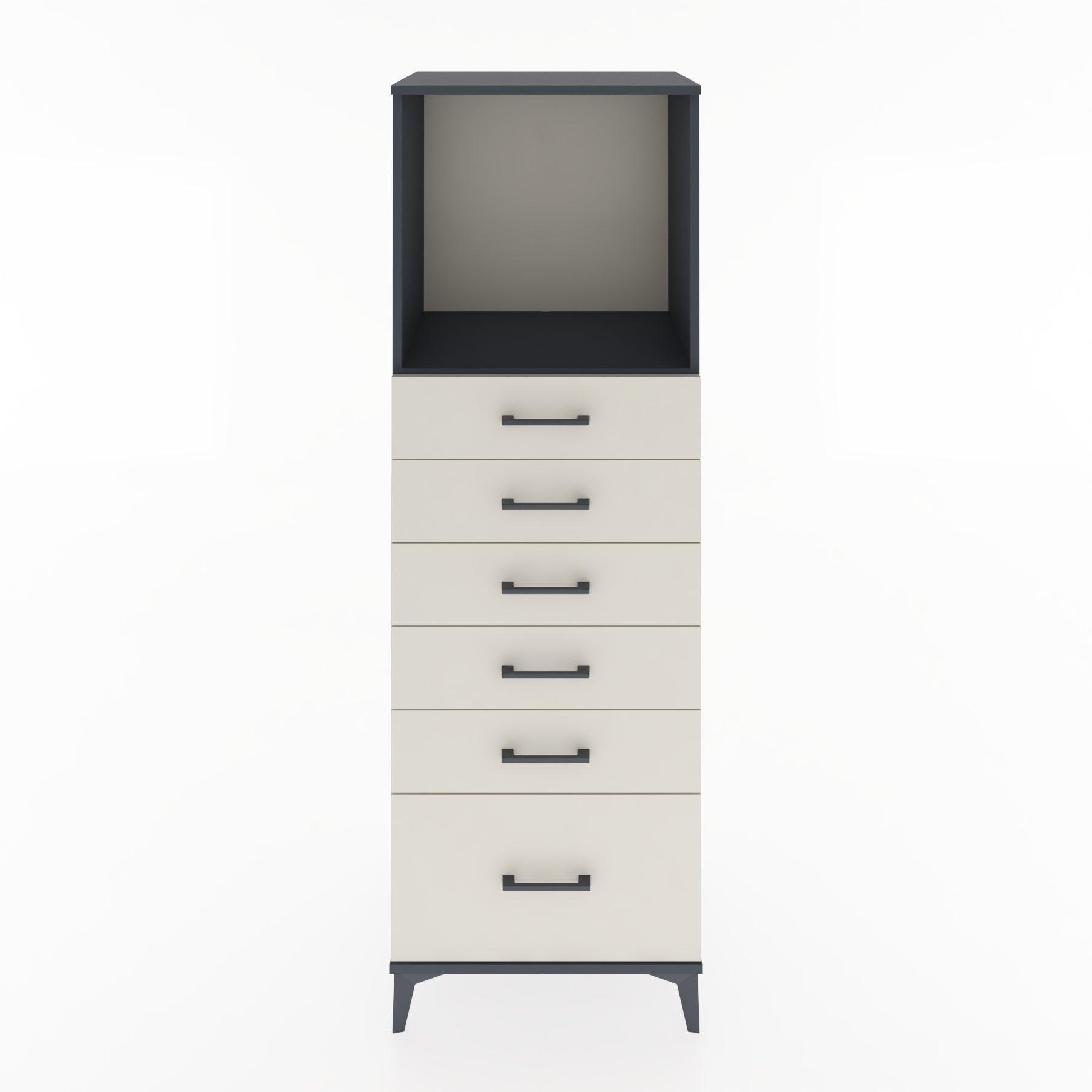 Woodntry Modular Cabinet Anthracite 60x44x170 cm with Drawers and Shelves CR39-2