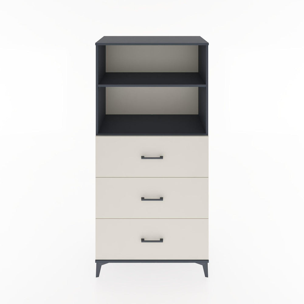 Woodntry Modüler Dolap Antrasit 88x44x170 cm Çekmeceli ve Raflı CR52-2