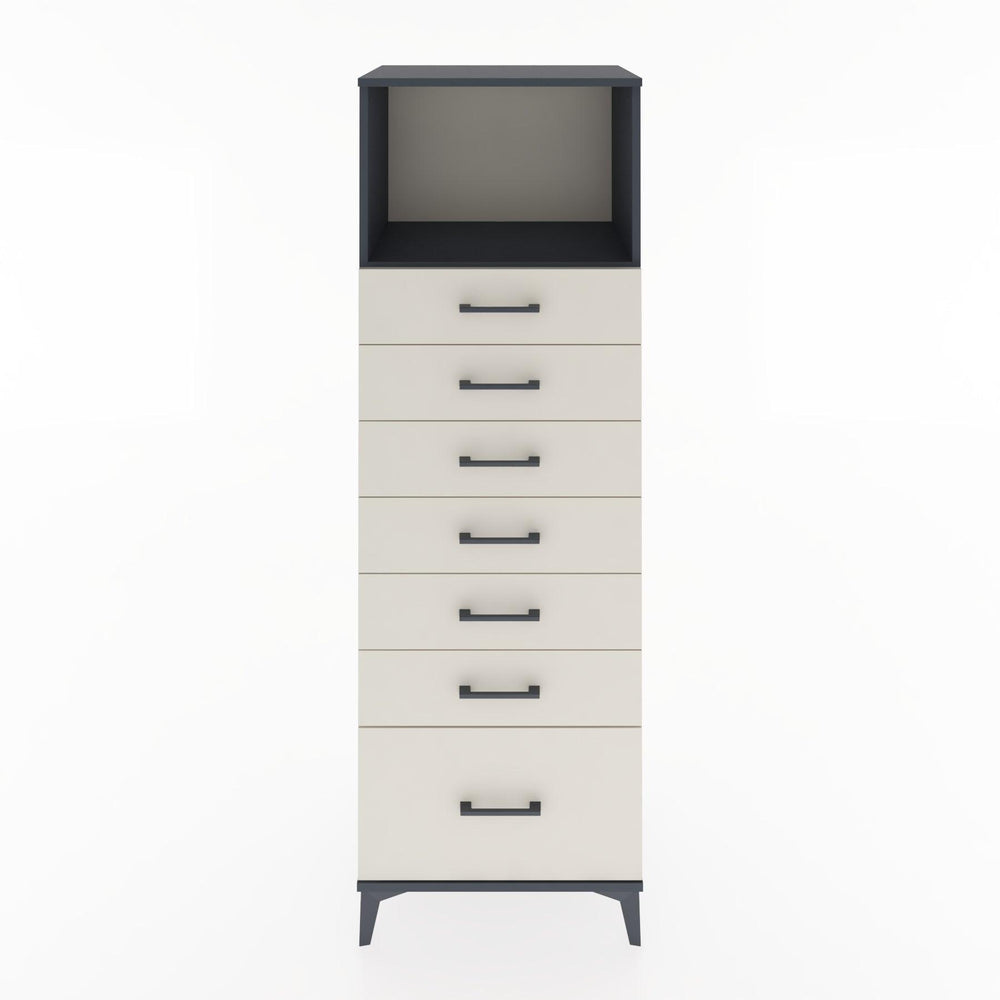 Woodntry Modüler Dolap Antrasit 60x44x170 cm Çekmeceli ve Raflı CR38-2